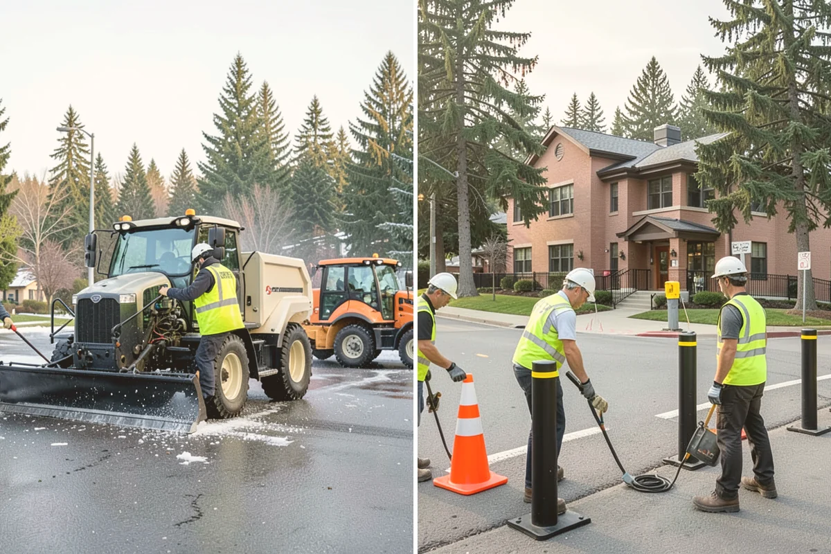 Wheel Stop Installation in Edmonds, Snohomish County, WA - Confirm the striping plan and stall layout