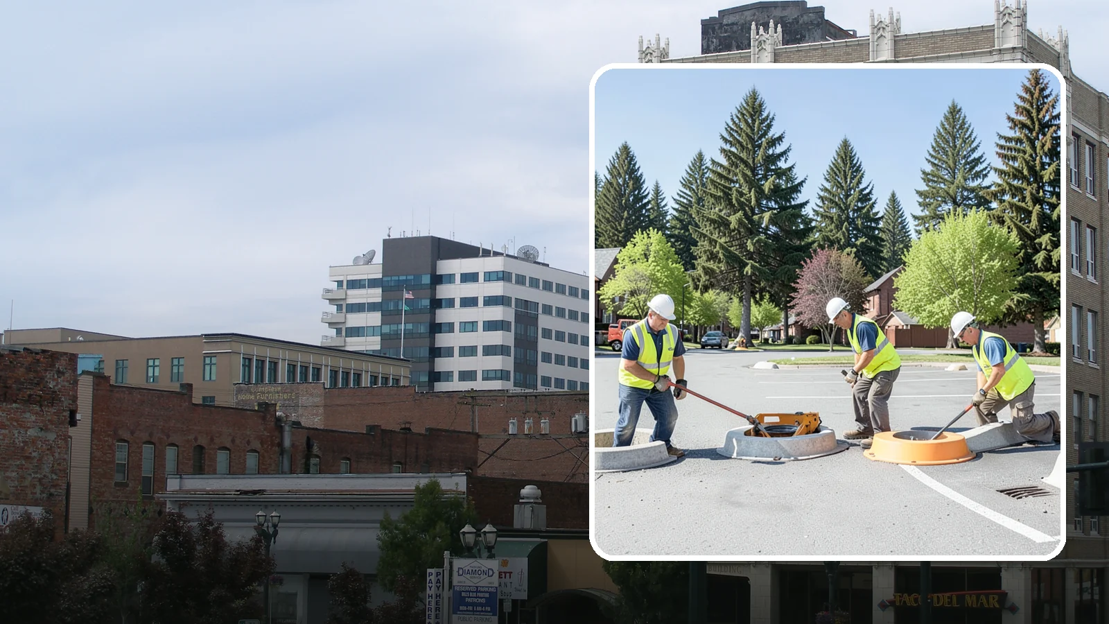 Wheel Stop Installation in Everett, Snohomish County, WA - Precast and cast-in-place wheel stops that define parking stalls and protect curbs, walls, and landscaping.