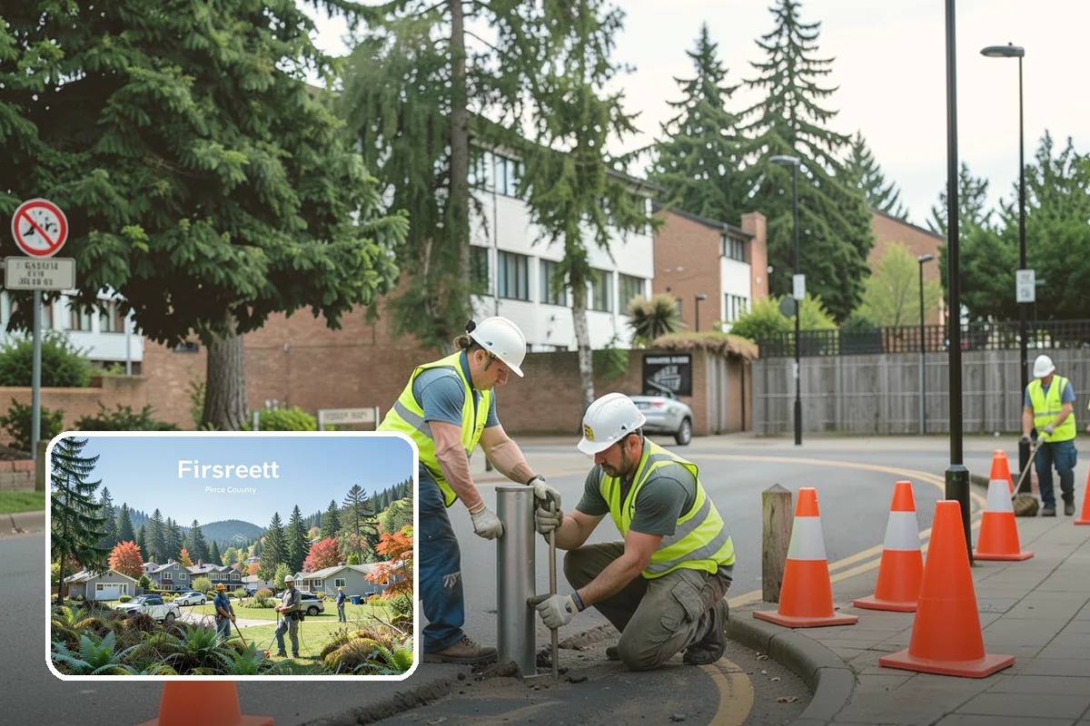 Wheel Stop Installation in Fircrest, Pierce County, WA - Protects curbs, walls, and landscaping from vehicle overhang