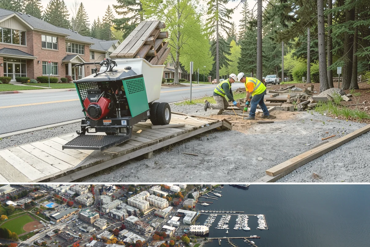 Wheel Stop Installation in Kirkland, King County, WA - Wheel stops install in nearly any weather and are commonly bundled with summer restriping and resurfacing work.