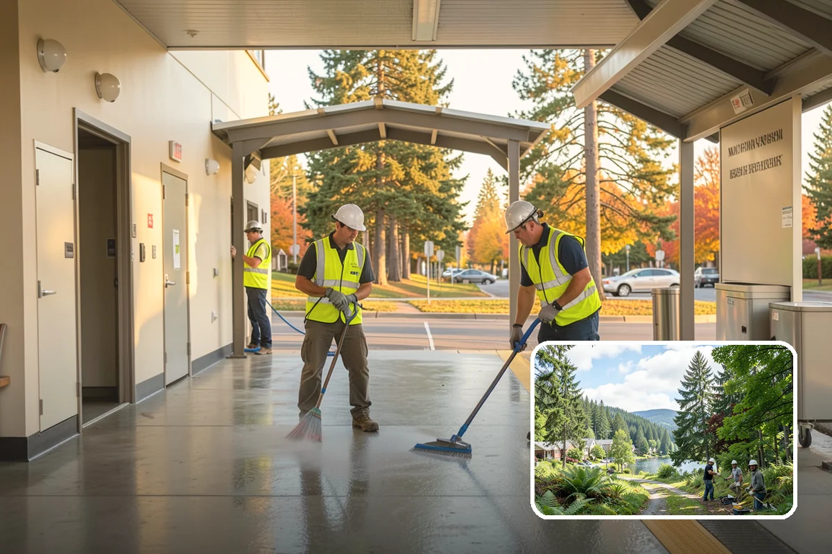 Wheel Stop Installation in Lake Forest Park, King County, WA - Protects curbs, walls, and landscaping from vehicle overhang