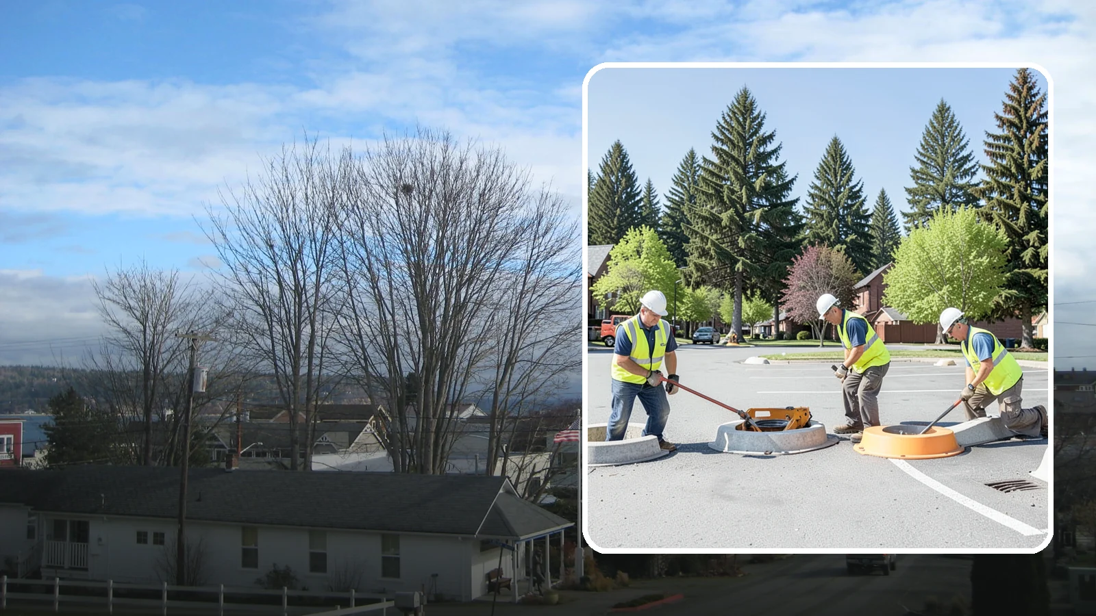 Wheel Stop Installation in Langley, Island County, WA - Precast and cast-in-place wheel stops that define parking stalls and protect curbs, walls, and landscaping.