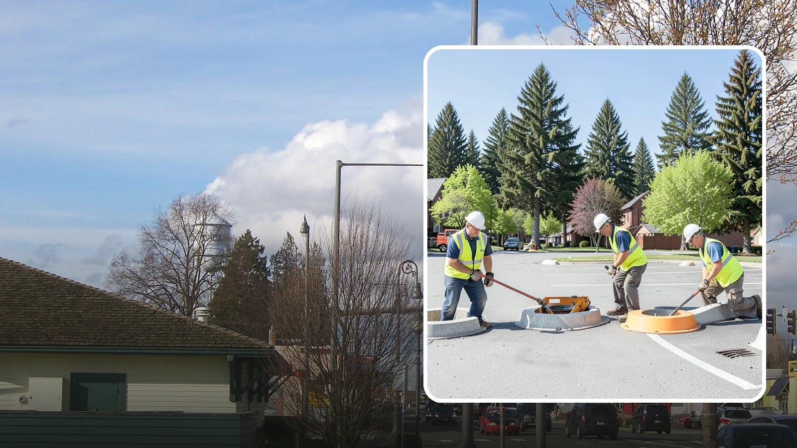 Wheel Stop Installation in Marysville, Snohomish County, WA - Precast and cast-in-place wheel stops that define parking stalls and protect curbs, walls, and landscaping.
