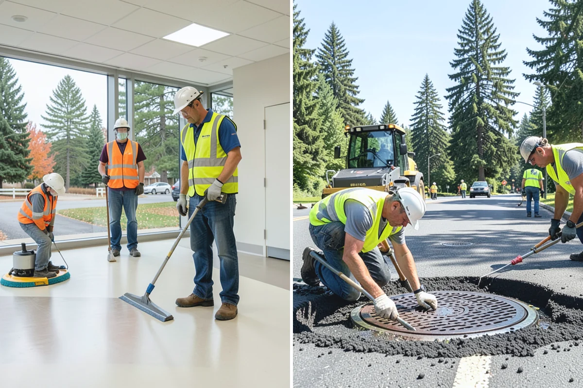 Wheel Stop Installation in Marysville, Snohomish County, WA - Confirm the striping plan and stall layout