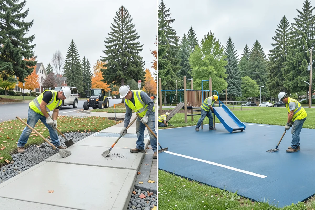 Wheel Stop Installation in Medina, King County, WA - Confirm the striping plan and stall layout