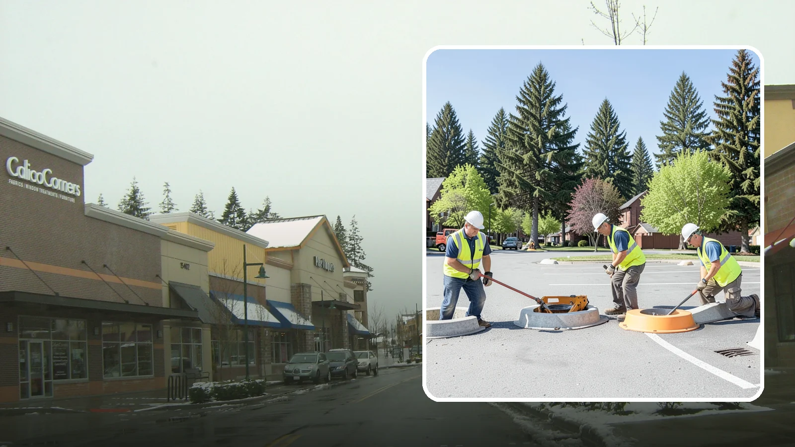 Wheel Stop Installation in Mill Creek, Snohomish County, WA - Precast and cast-in-place wheel stops that define parking stalls and protect curbs, walls, and landscaping.