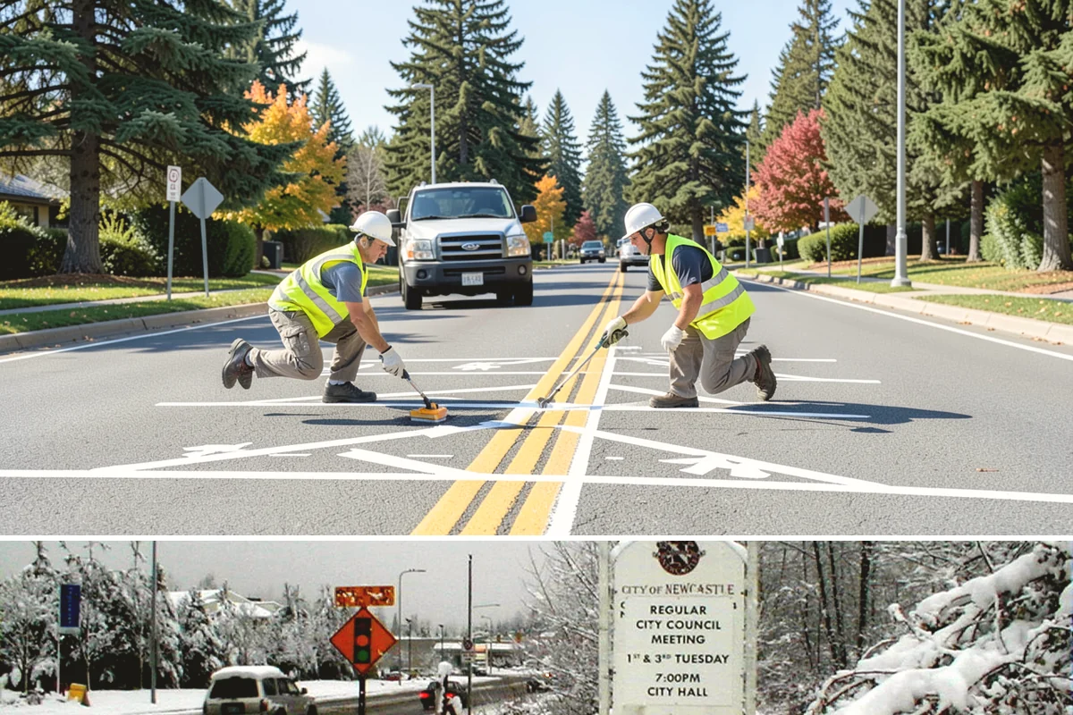 Wheel Stop Installation in Newcastle, King County, WA - Wheel stops install in nearly any weather and are commonly bundled with summer restriping and resurfacing work.
