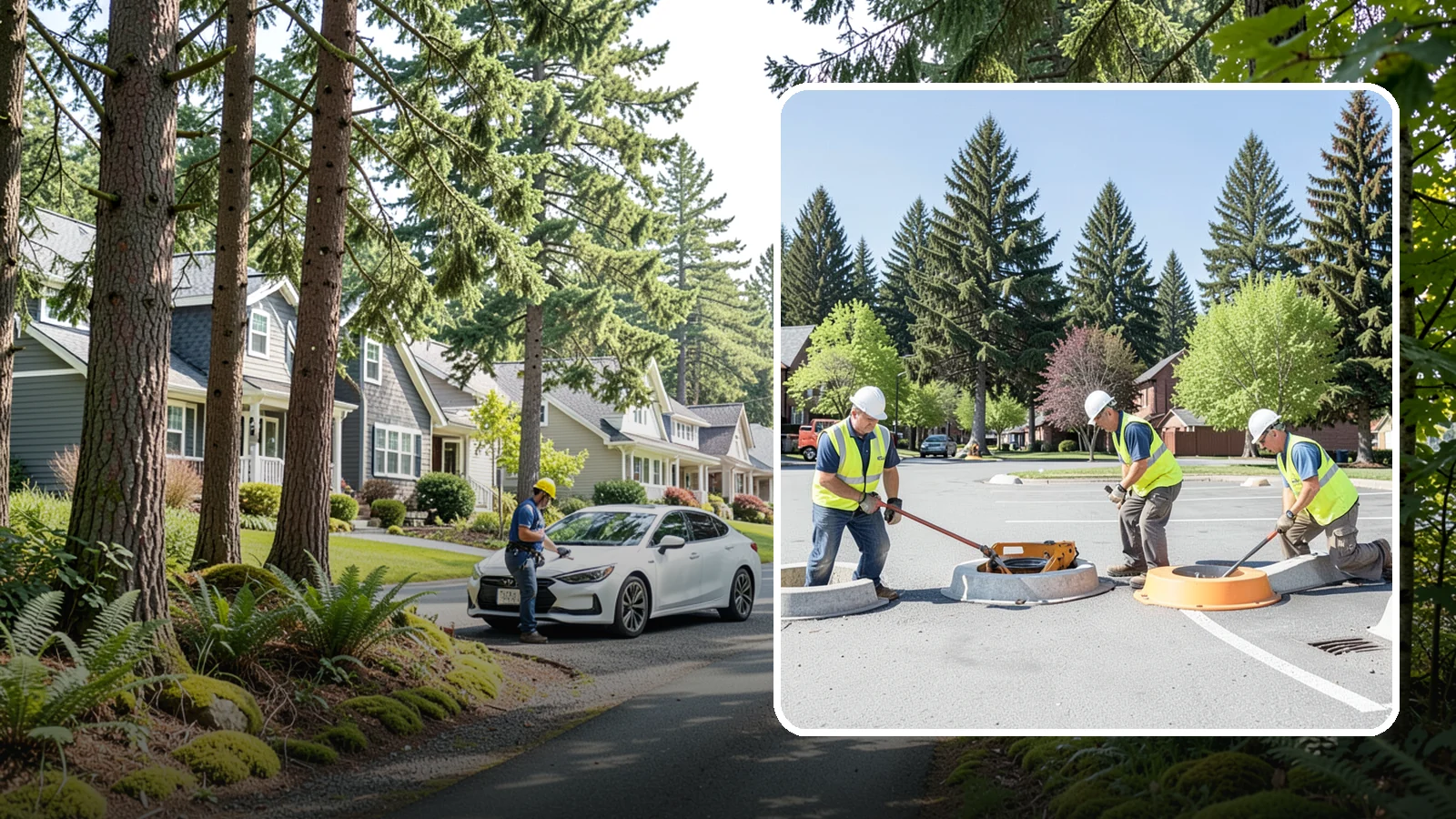 Wheel Stop Installation in Normandy Park, King County, WA - Precast and cast-in-place wheel stops that define parking stalls and protect curbs, walls, and landscaping.