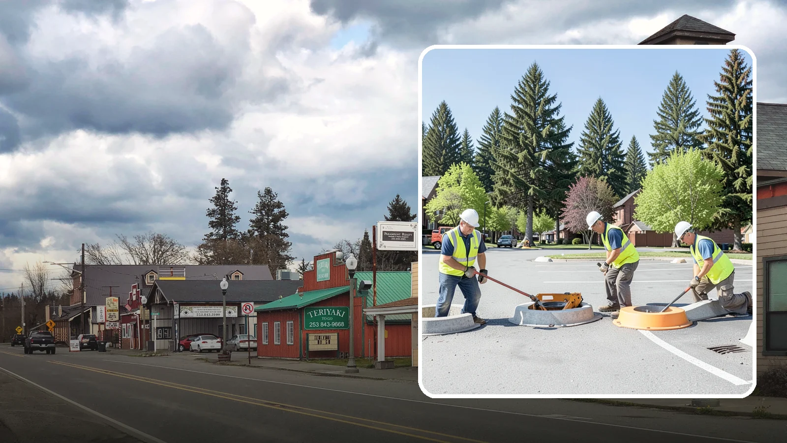 Wheel Stop Installation in Roy, Pierce County, WA - Precast and cast-in-place wheel stops that define parking stalls and protect curbs, walls, and landscaping.