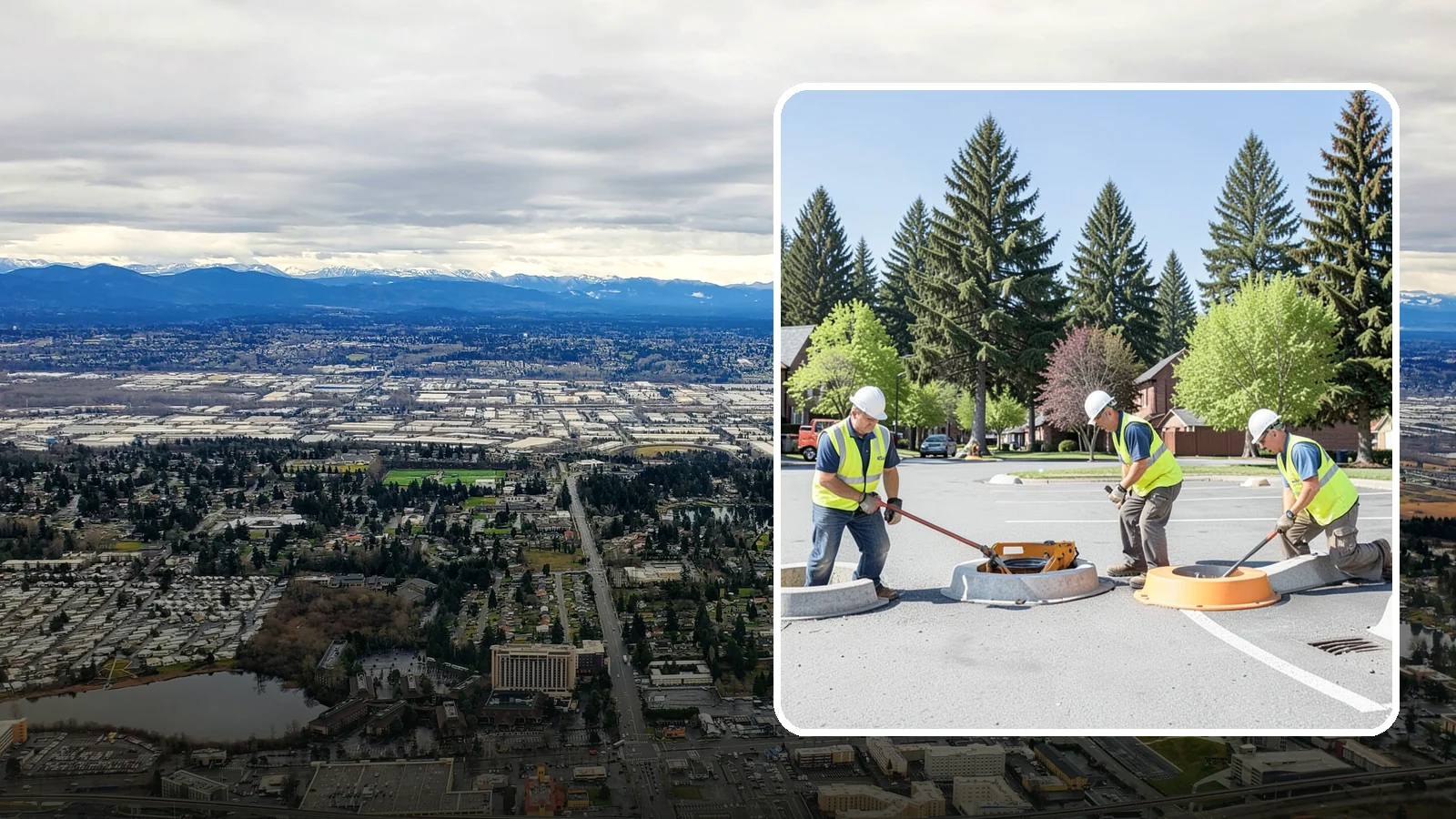 Wheel Stop Installation in SeaTac, King County, WA - Precast and cast-in-place wheel stops that define parking stalls and protect curbs, walls, and landscaping.
