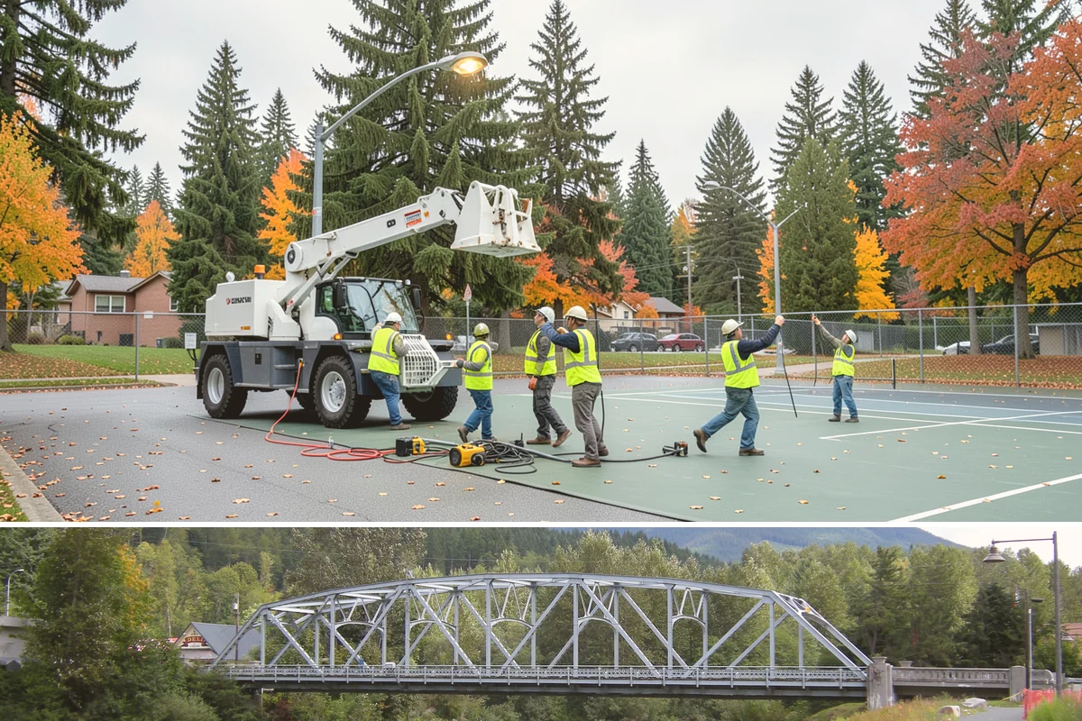 Wheel Stop Installation in Skykomish, King County, WA - Wheel stops install in nearly any weather and are commonly bundled with summer restriping and resurfacing work.