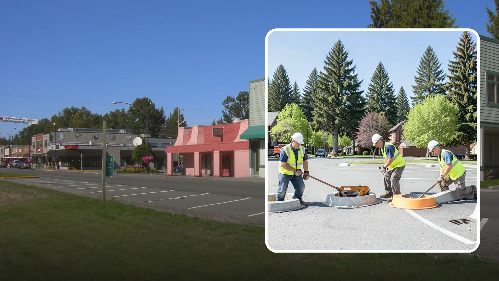 Wheel Stop Installation in Snoqualmie, King County, WA - Precast and cast-in-place wheel stops that define parking stalls and protect curbs, walls, and landscaping.