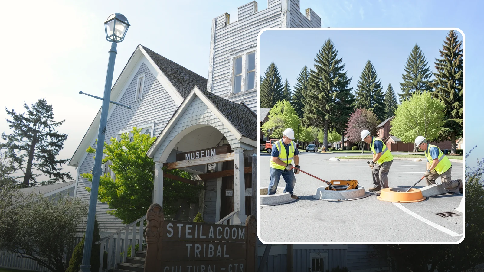 Wheel Stop Installation in Steilacoom, Pierce County, WA - Precast and cast-in-place wheel stops that define parking stalls and protect curbs, walls, and landscaping.