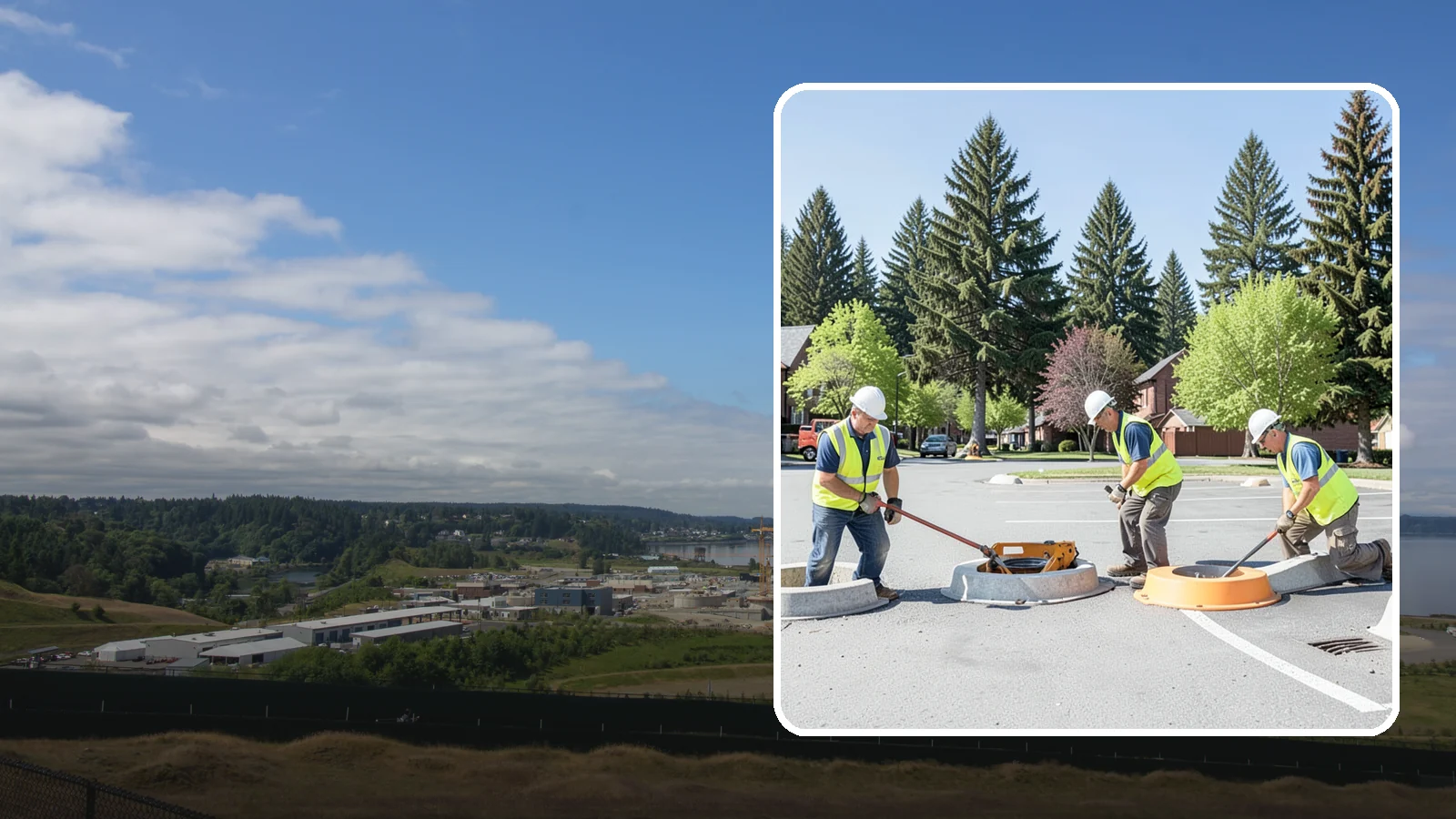 Wheel Stop Installation in University Place, Pierce County, WA - Precast and cast-in-place wheel stops that define parking stalls and protect curbs, walls, and landscaping.