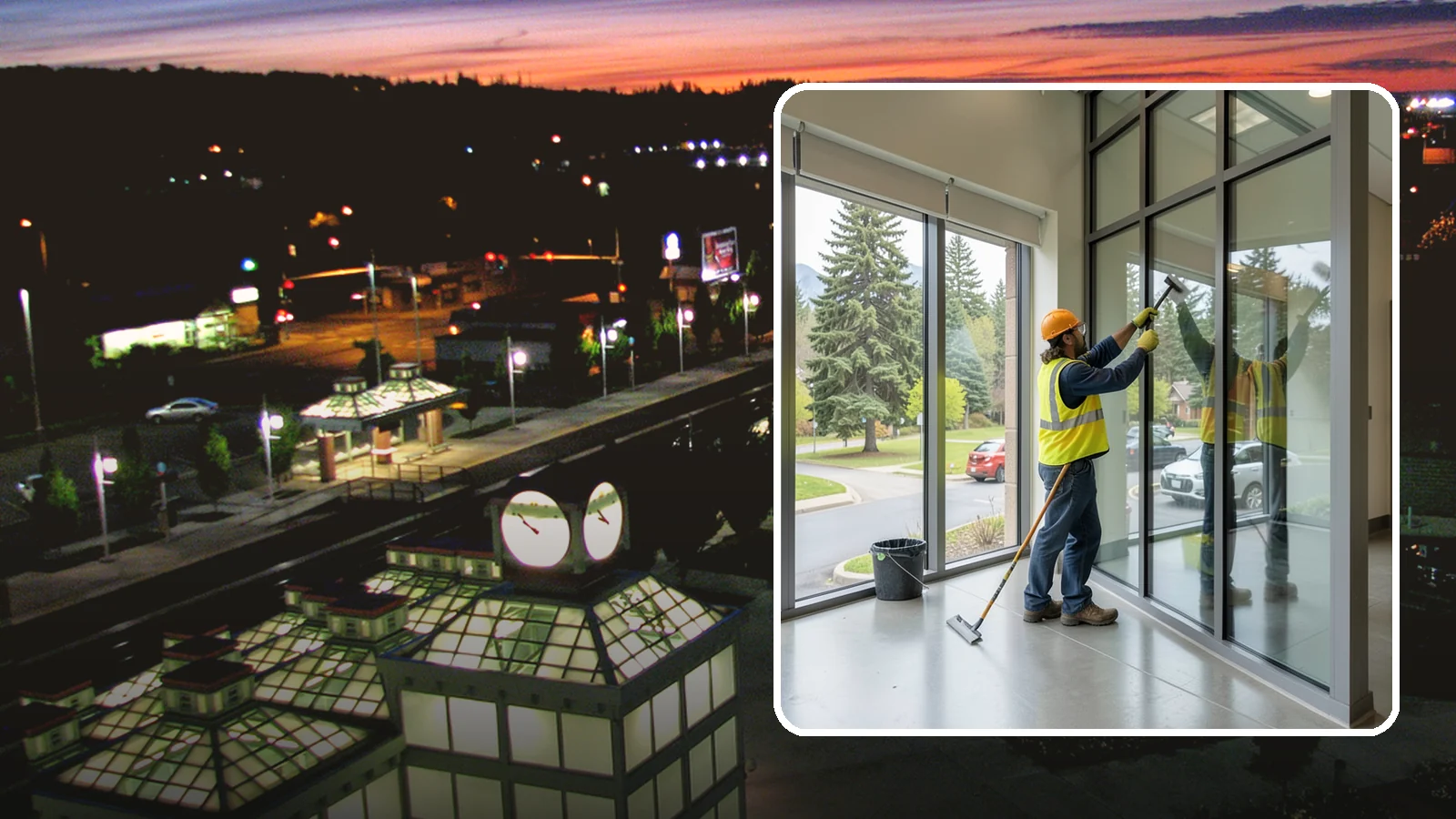 Window Cleaning in Auburn, King County, WA - Exterior window cleaning that maintains clear, presentable glass at public facilities.