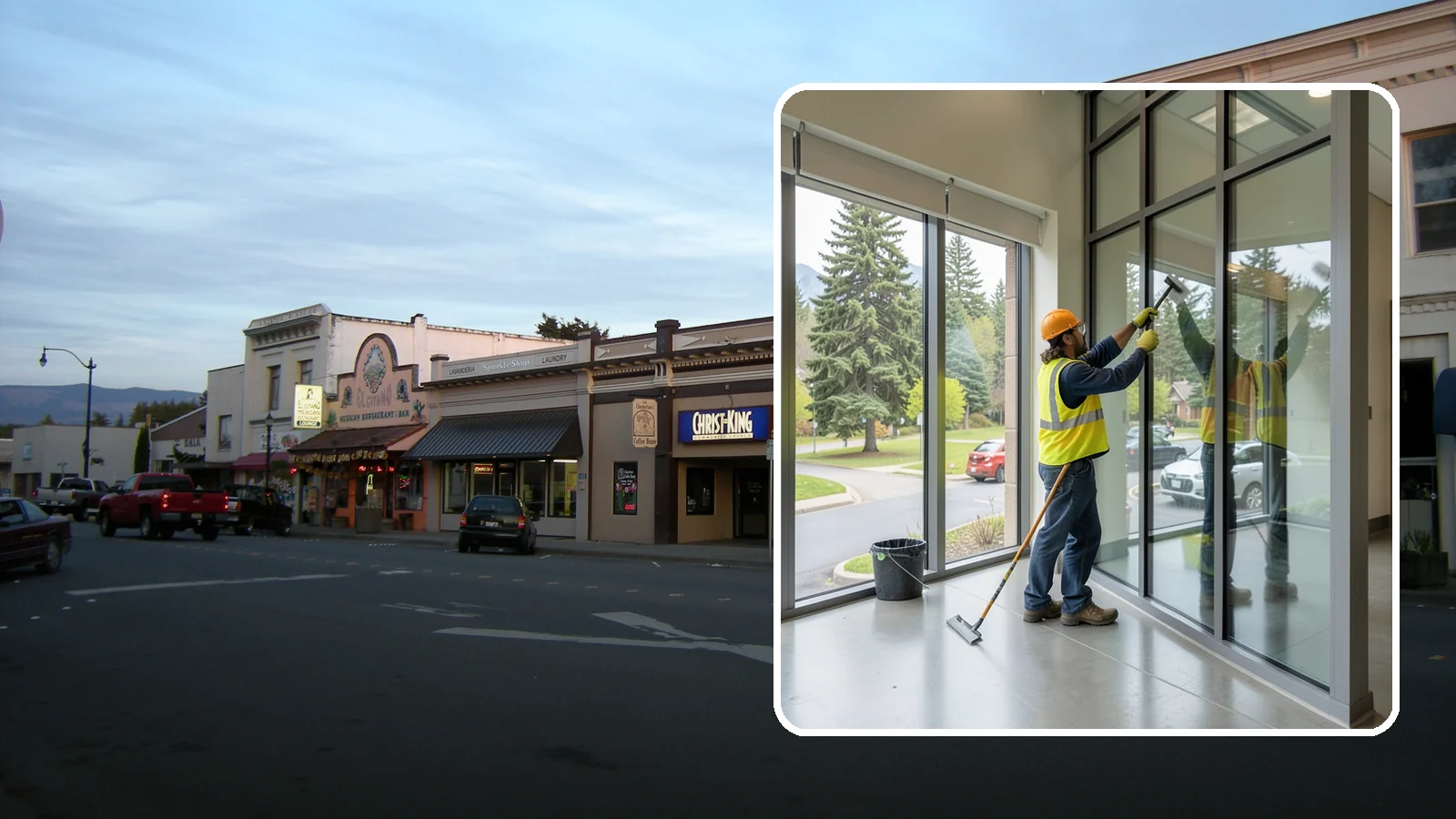 Window Cleaning in Burlington, Skagit County, WA - Exterior window cleaning that maintains clear, presentable glass at public facilities.