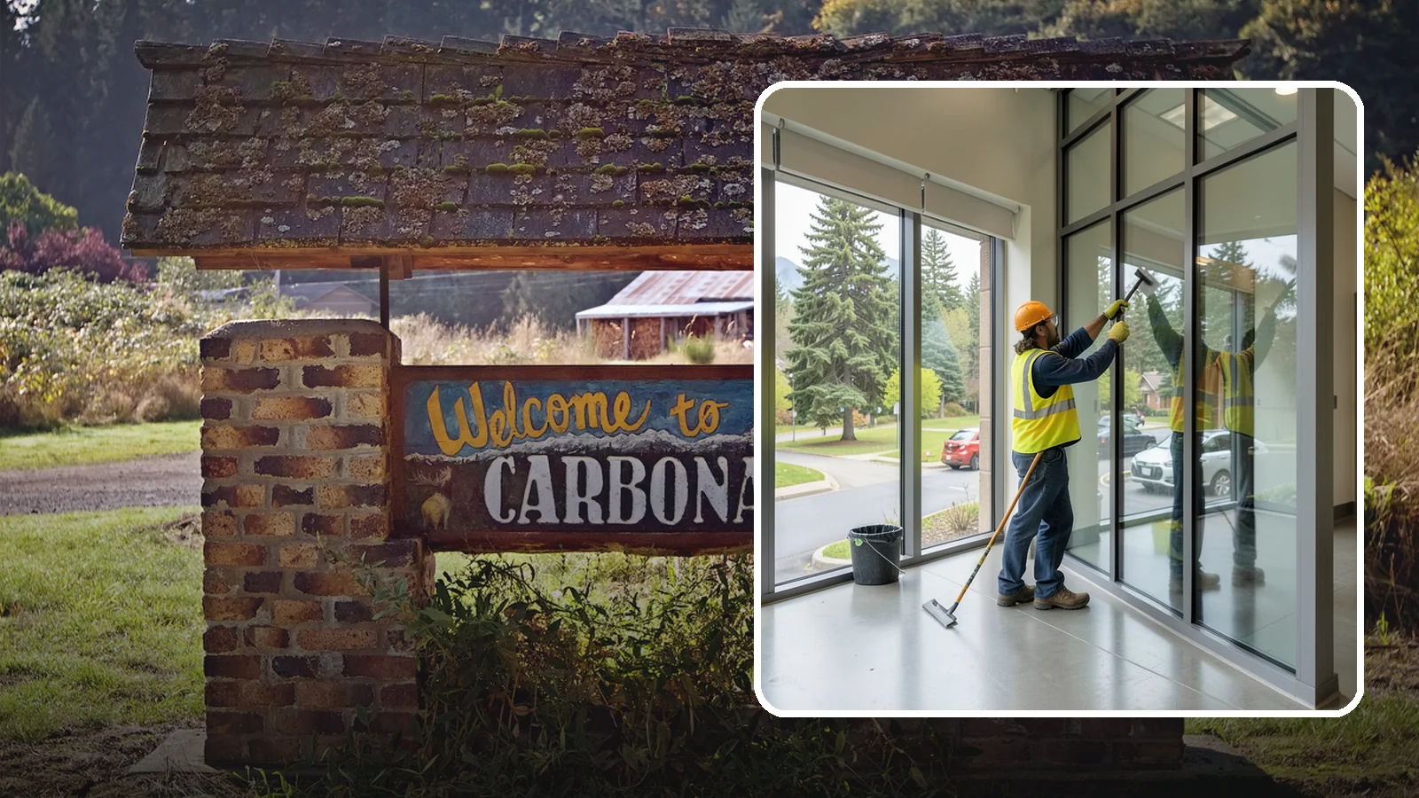 Window Cleaning in Carbonado, Pierce County, WA - Exterior window cleaning that maintains clear, presentable glass at public facilities.