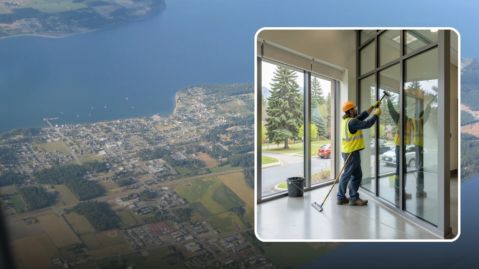 Window Cleaning in Coupeville, Island County, WA - Exterior window cleaning that maintains clear, presentable glass at public facilities.