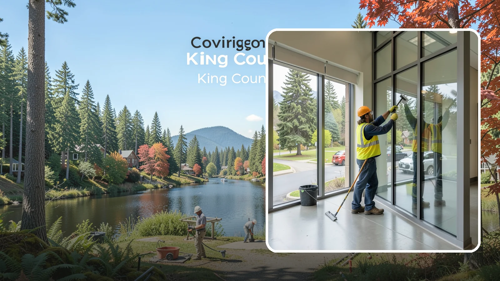 Window Cleaning in Covington, King County, WA - Exterior window cleaning that maintains clear, presentable glass at public facilities.