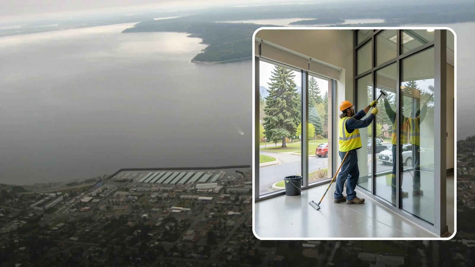 Window Cleaning in Des Moines, King County, WA - Exterior window cleaning that maintains clear, presentable glass at public facilities.