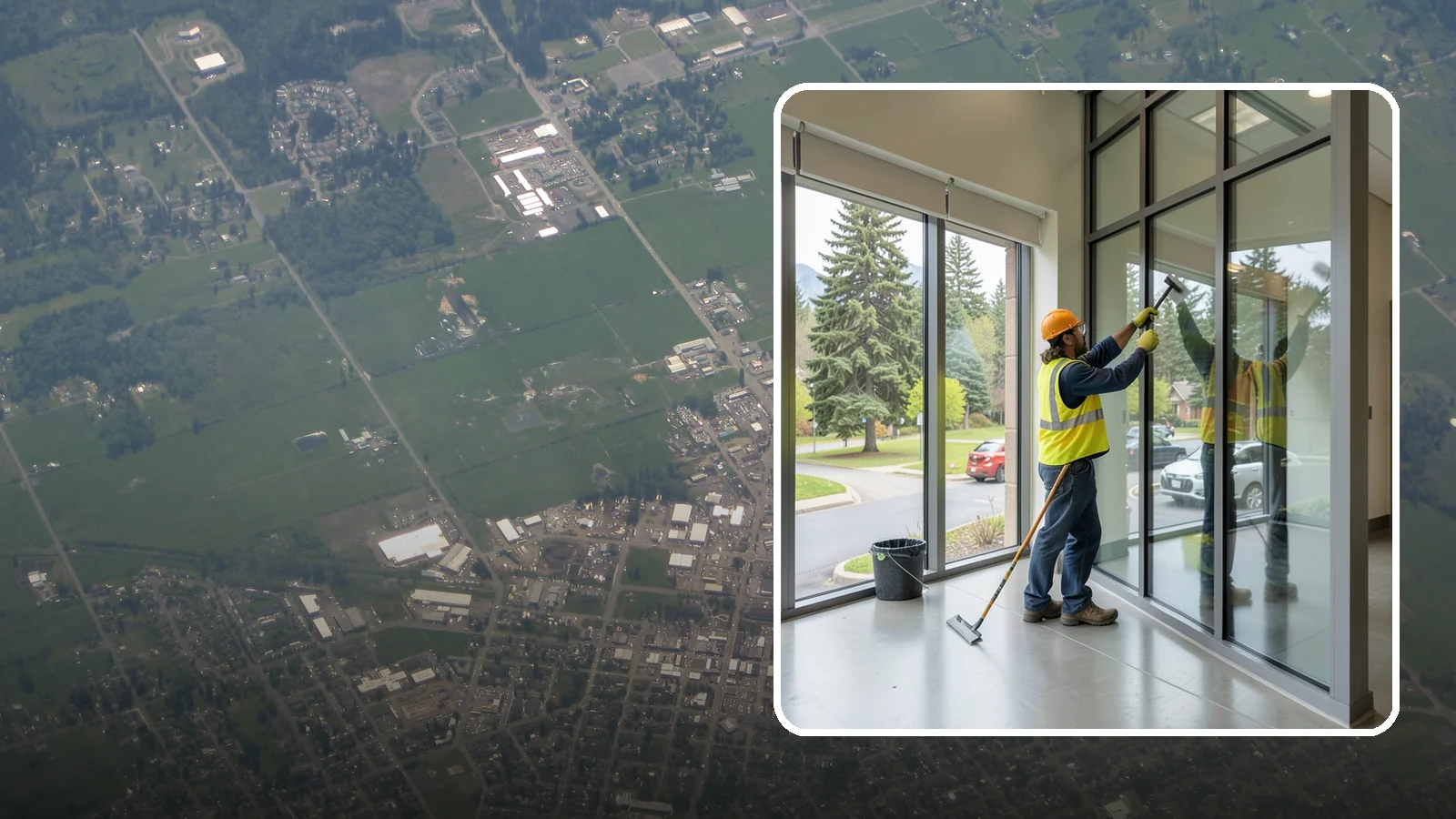 Window Cleaning in Enumclaw, King County, WA - Exterior window cleaning that maintains clear, presentable glass at public facilities.
