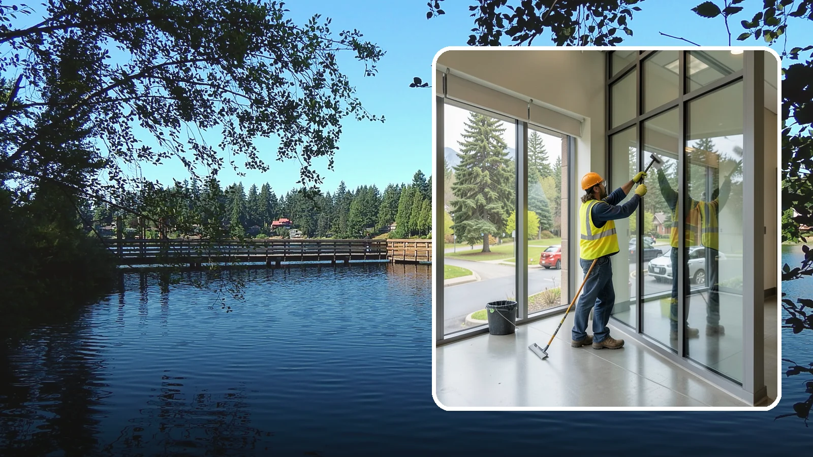 Window Cleaning in Federal Way, King County, WA - Exterior window cleaning that maintains clear, presentable glass at public facilities.