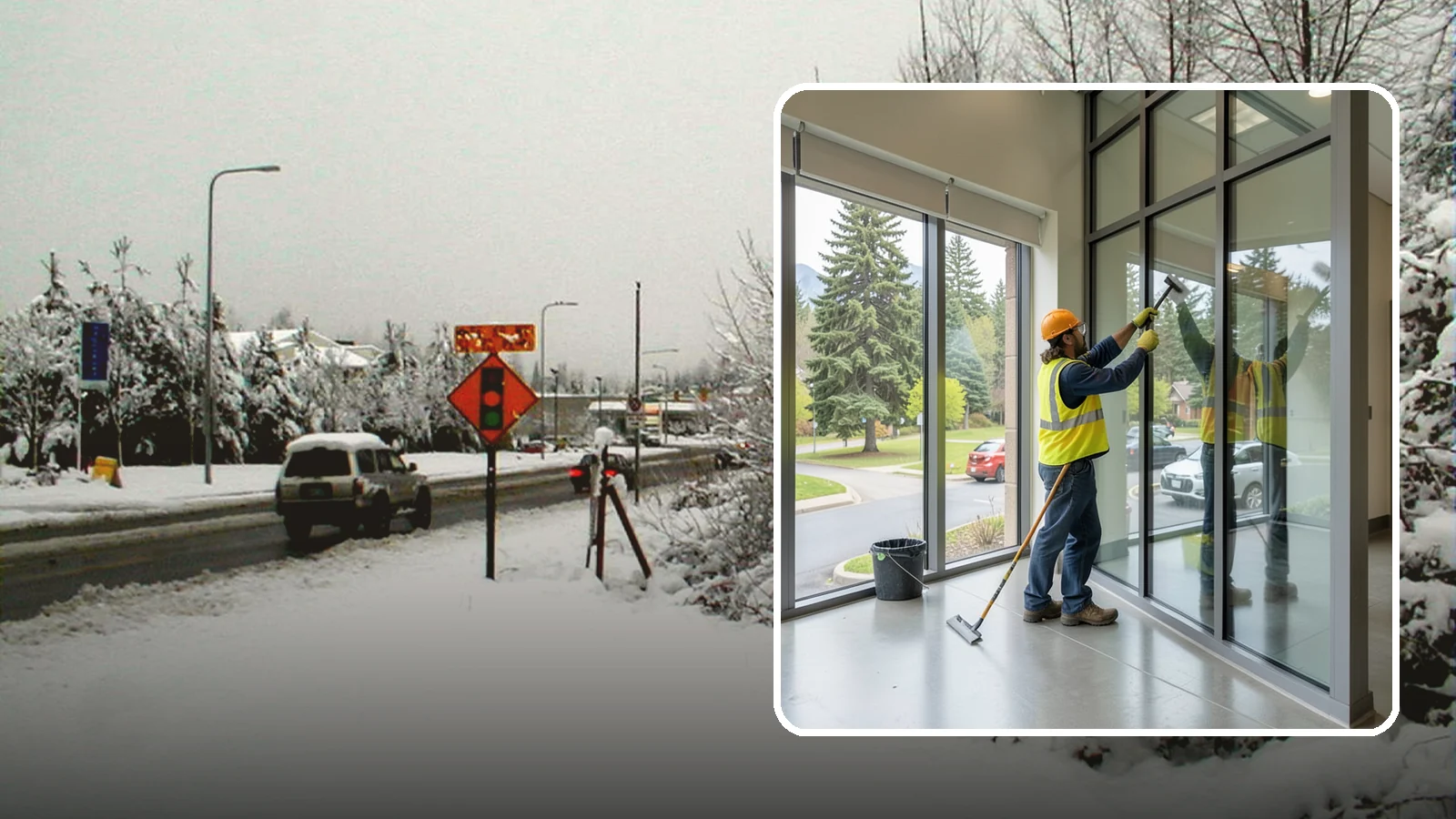 Window Cleaning in Newcastle, King County, WA - Exterior window cleaning that maintains clear, presentable glass at public facilities.