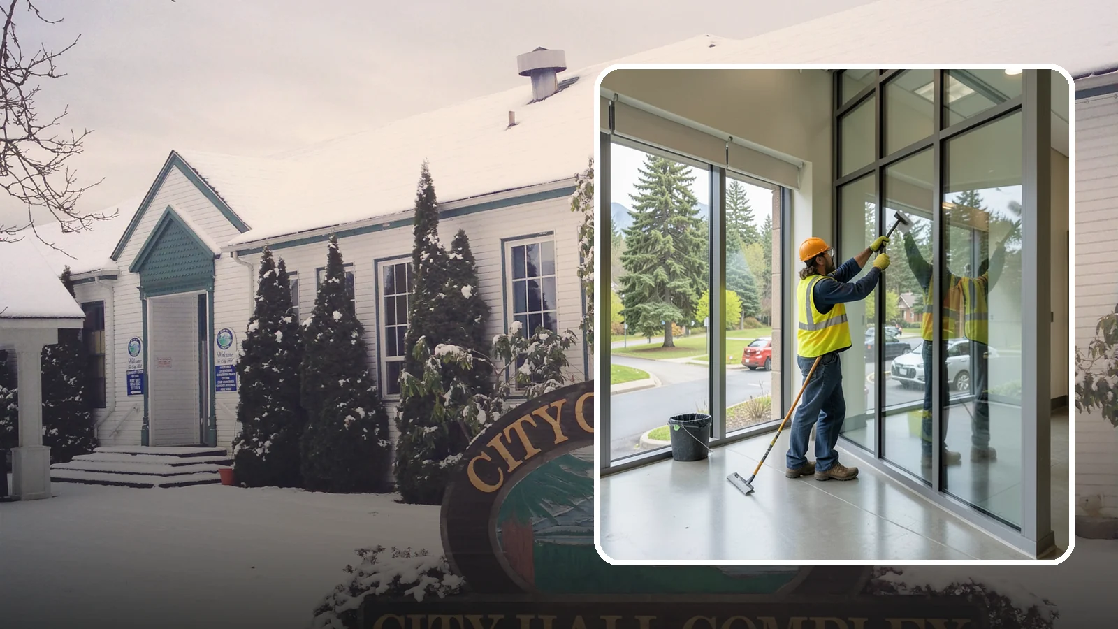 Window Cleaning in Pacific, King County, WA - Exterior window cleaning that maintains clear, presentable glass at public facilities.