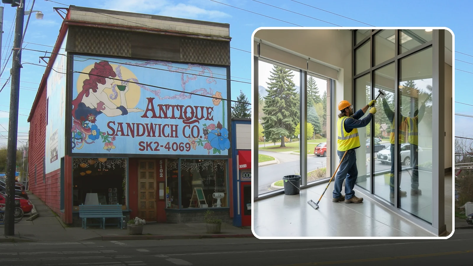 Window Cleaning in Ruston, Pierce County, WA - Exterior window cleaning that maintains clear, presentable glass at public facilities.