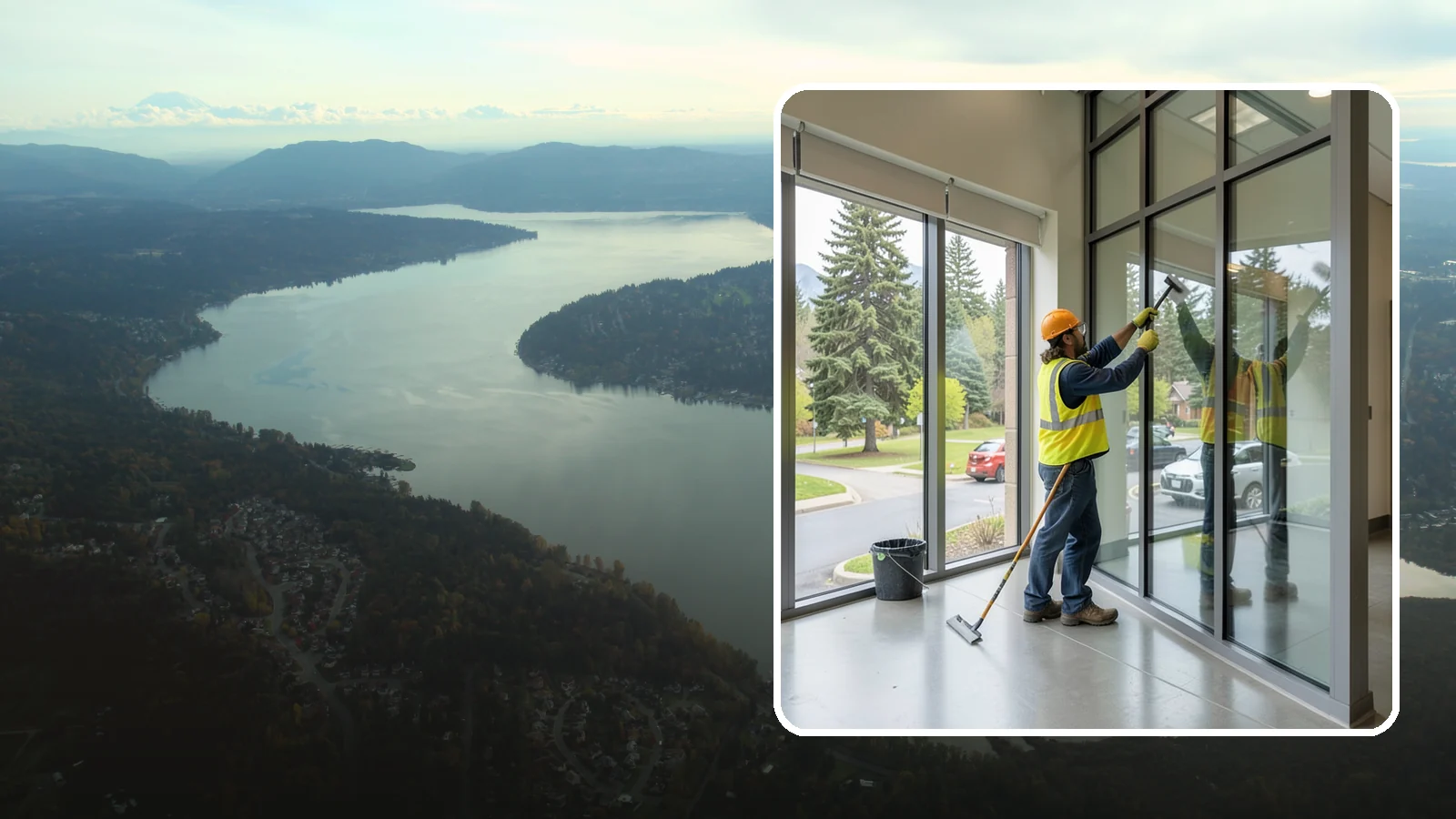 Window Cleaning in Sammamish, King County, WA - Exterior window cleaning that maintains clear, presentable glass at public facilities.