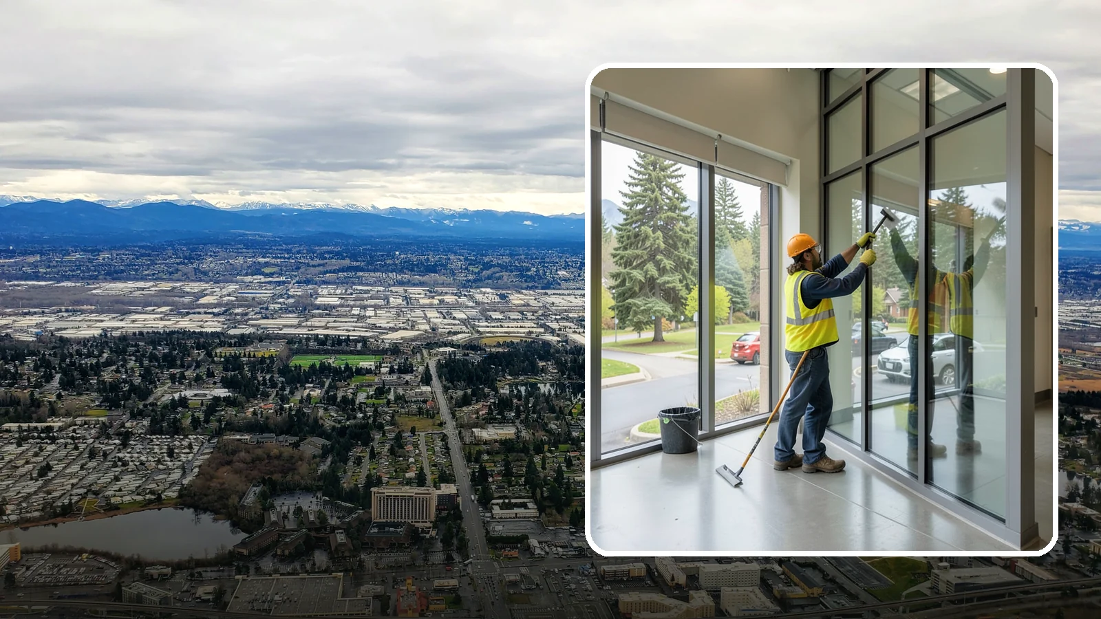 Window Cleaning in SeaTac, King County, WA - Exterior window cleaning that maintains clear, presentable glass at public facilities.