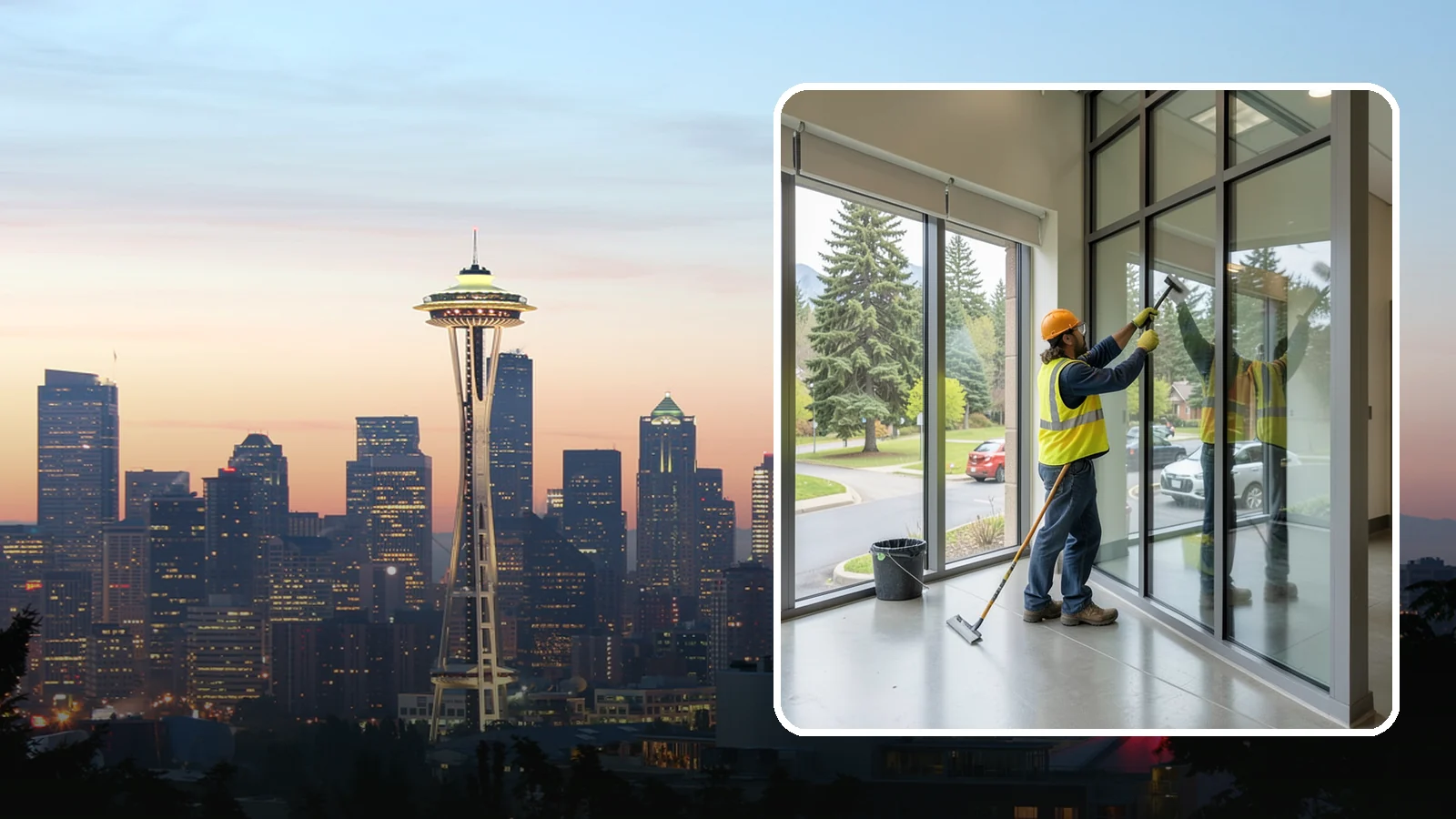 Window Cleaning in Seattle, King County, WA - Exterior window cleaning that maintains clear, presentable glass at public facilities.