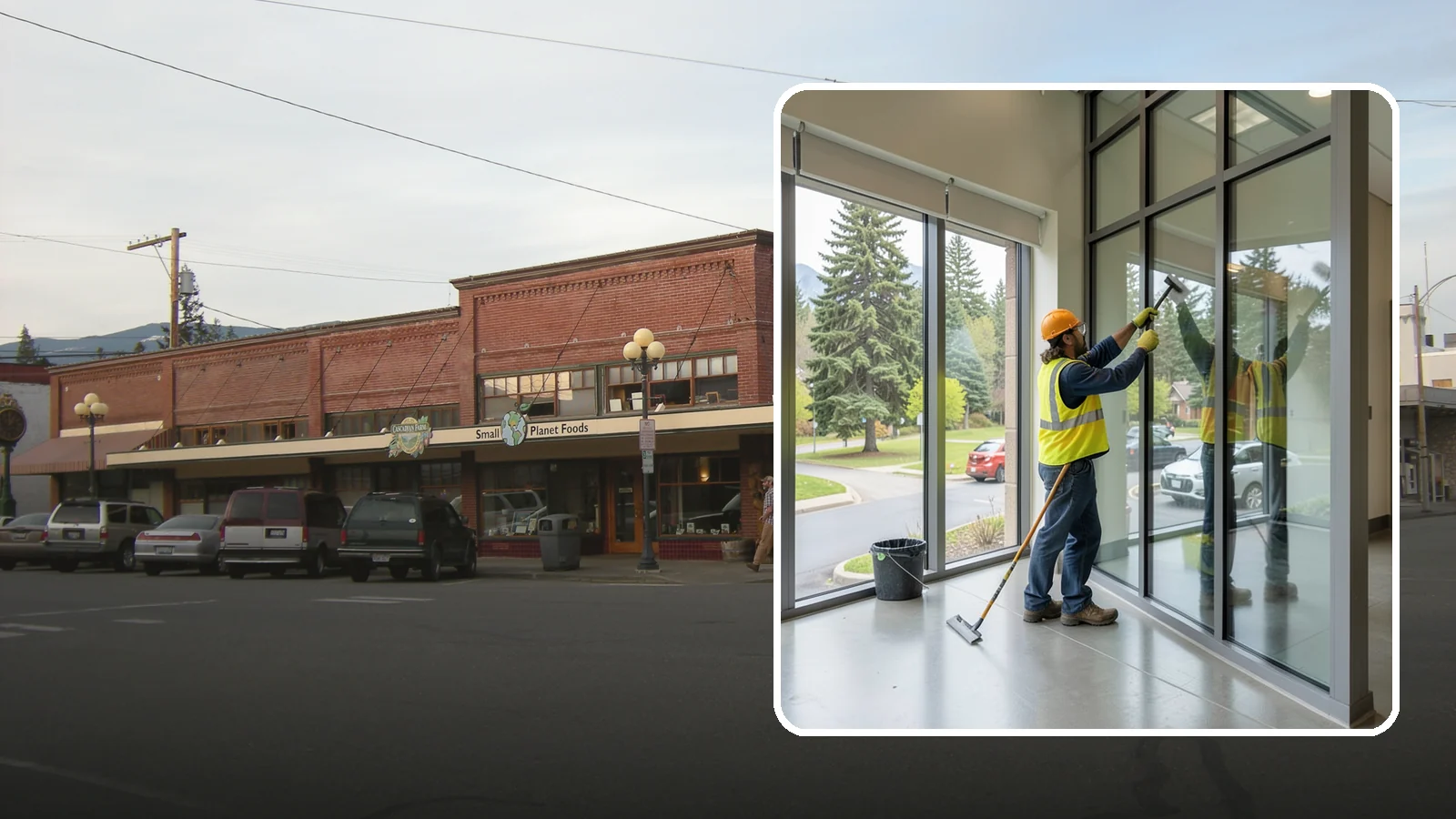 Window Cleaning in Sedro-Woolley, Skagit County, WA - Exterior window cleaning that maintains clear, presentable glass at public facilities.