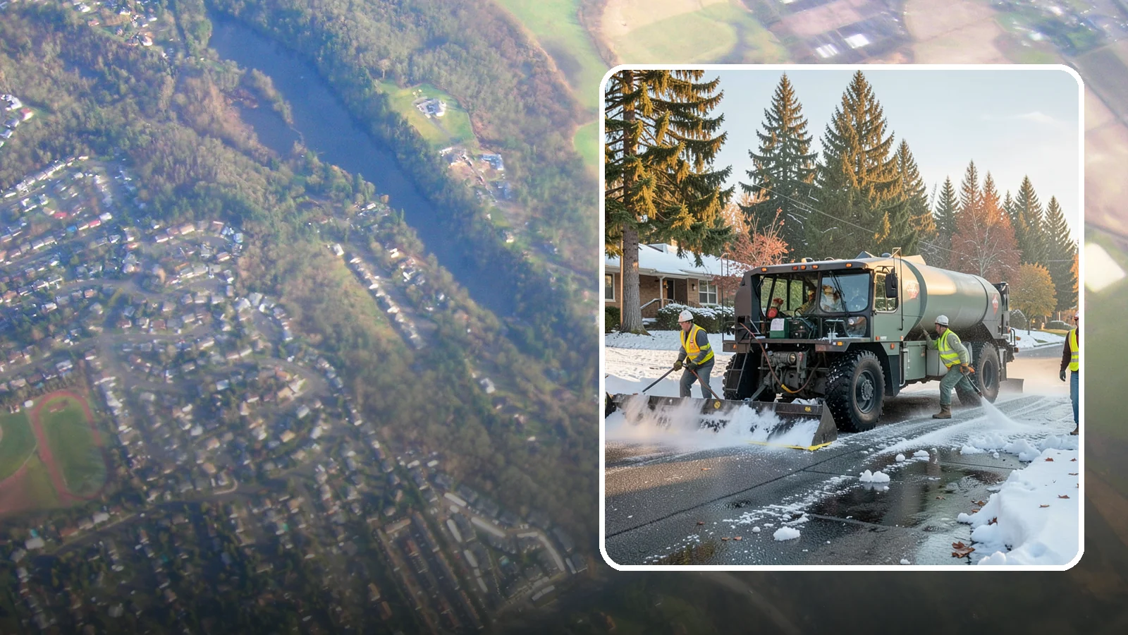 Winter Storm Response in Algona, King County, WA - Coordinated, full-scope winter storm response combining plowing, deicing, sanding, and cleanup under one plan.