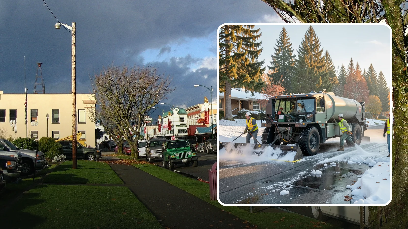 Winter Storm Response in Arlington, Snohomish County, WA - Coordinated, full-scope winter storm response combining plowing, deicing, sanding, and cleanup under one plan.