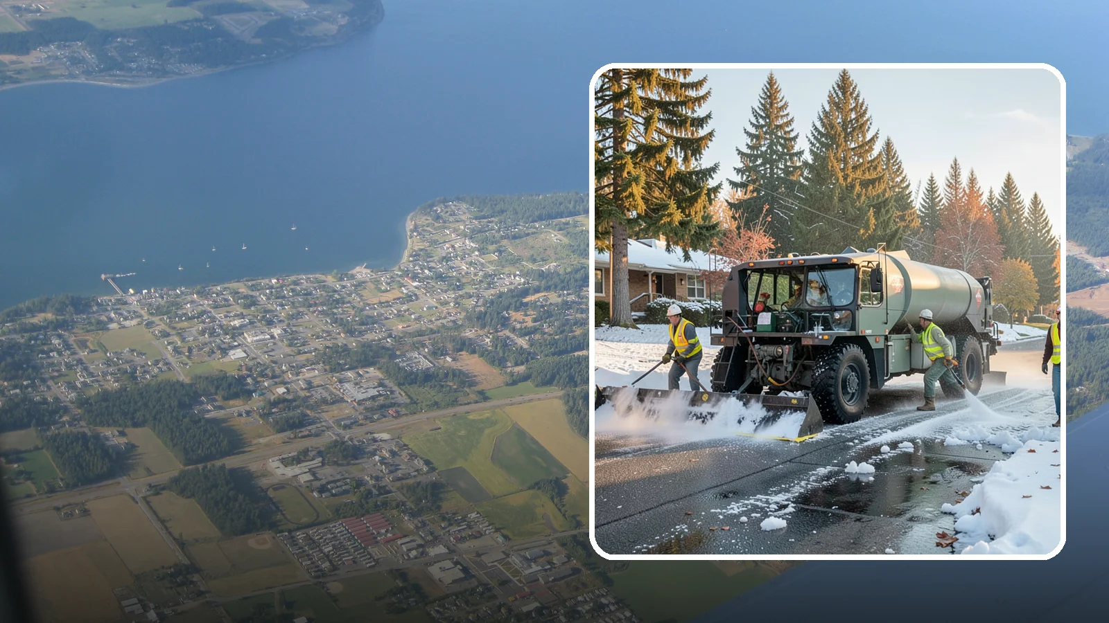 Winter Storm Response in Coupeville, Island County, WA - Coordinated, full-scope winter storm response combining plowing, deicing, sanding, and cleanup under one plan.