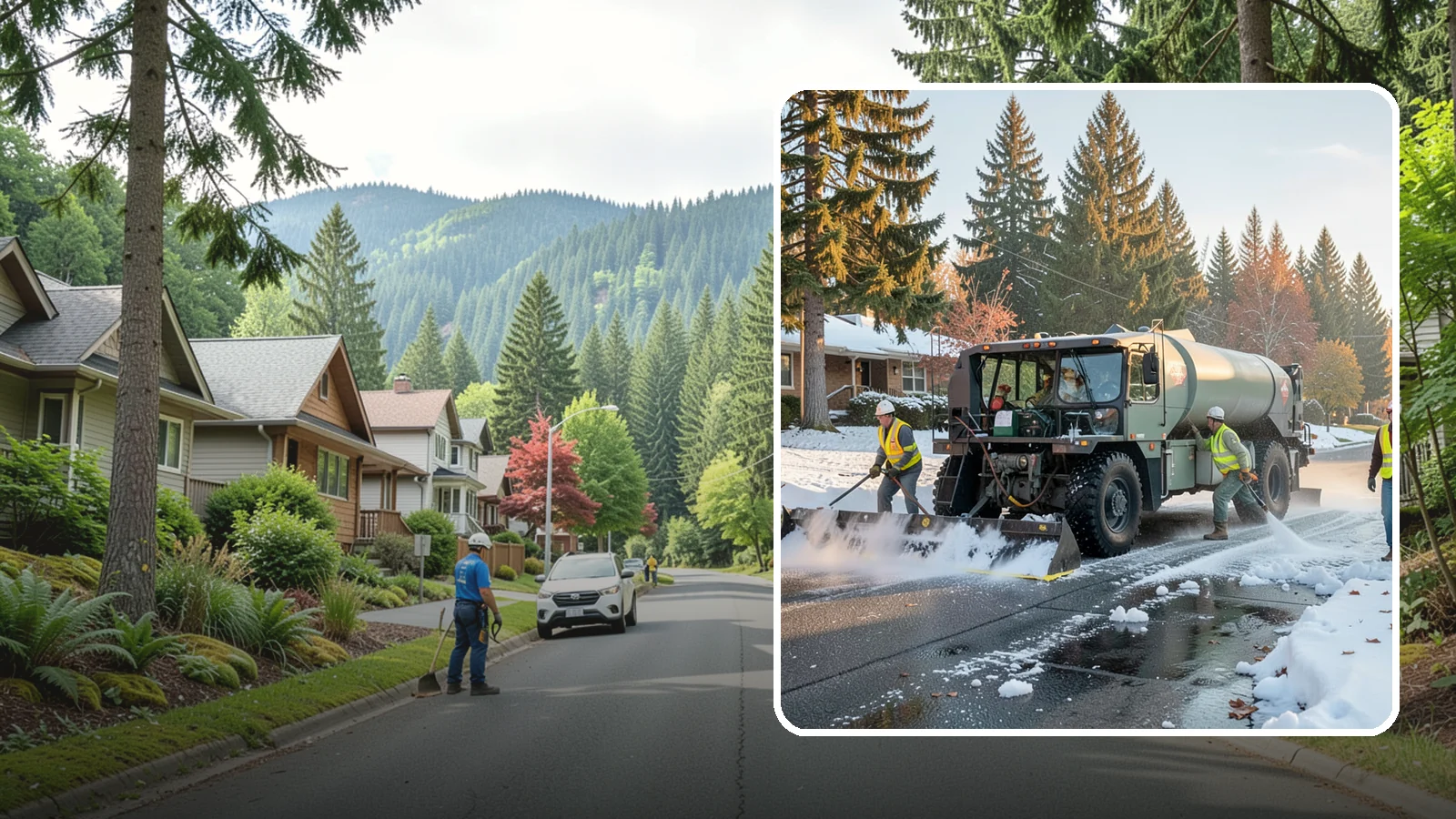 Winter Storm Response in Darrington, Snohomish County, WA - Coordinated, full-scope winter storm response combining plowing, deicing, sanding, and cleanup under one plan.