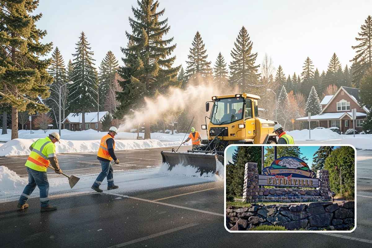 Winter Storm Response in Eatonville, Pierce County, WA - Unifies plowing, deicing, sanding, hauling, and cleanup