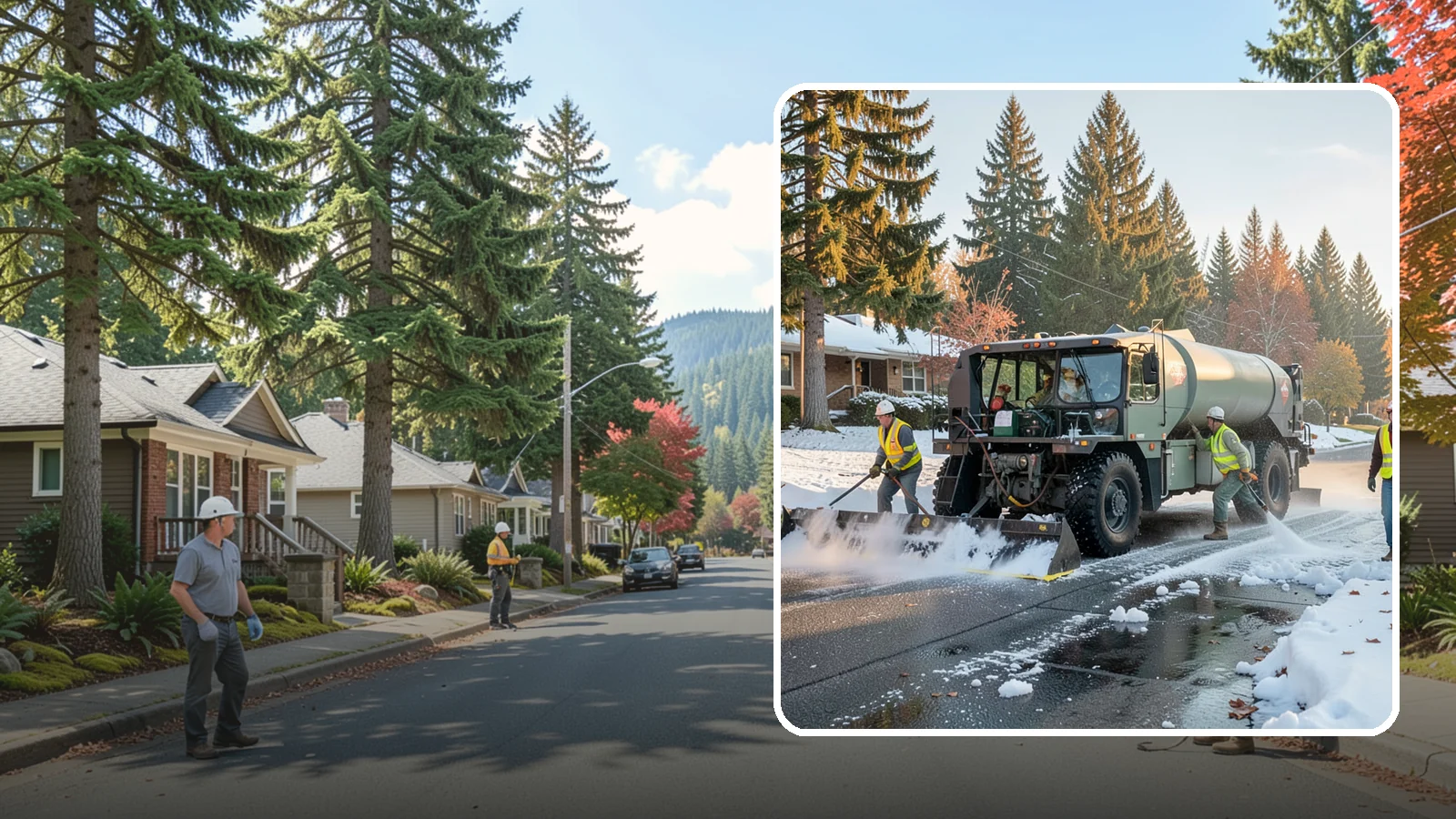 Winter Storm Response in Hunts Point, King County, WA - Coordinated, full-scope winter storm response combining plowing, deicing, sanding, and cleanup under one plan.