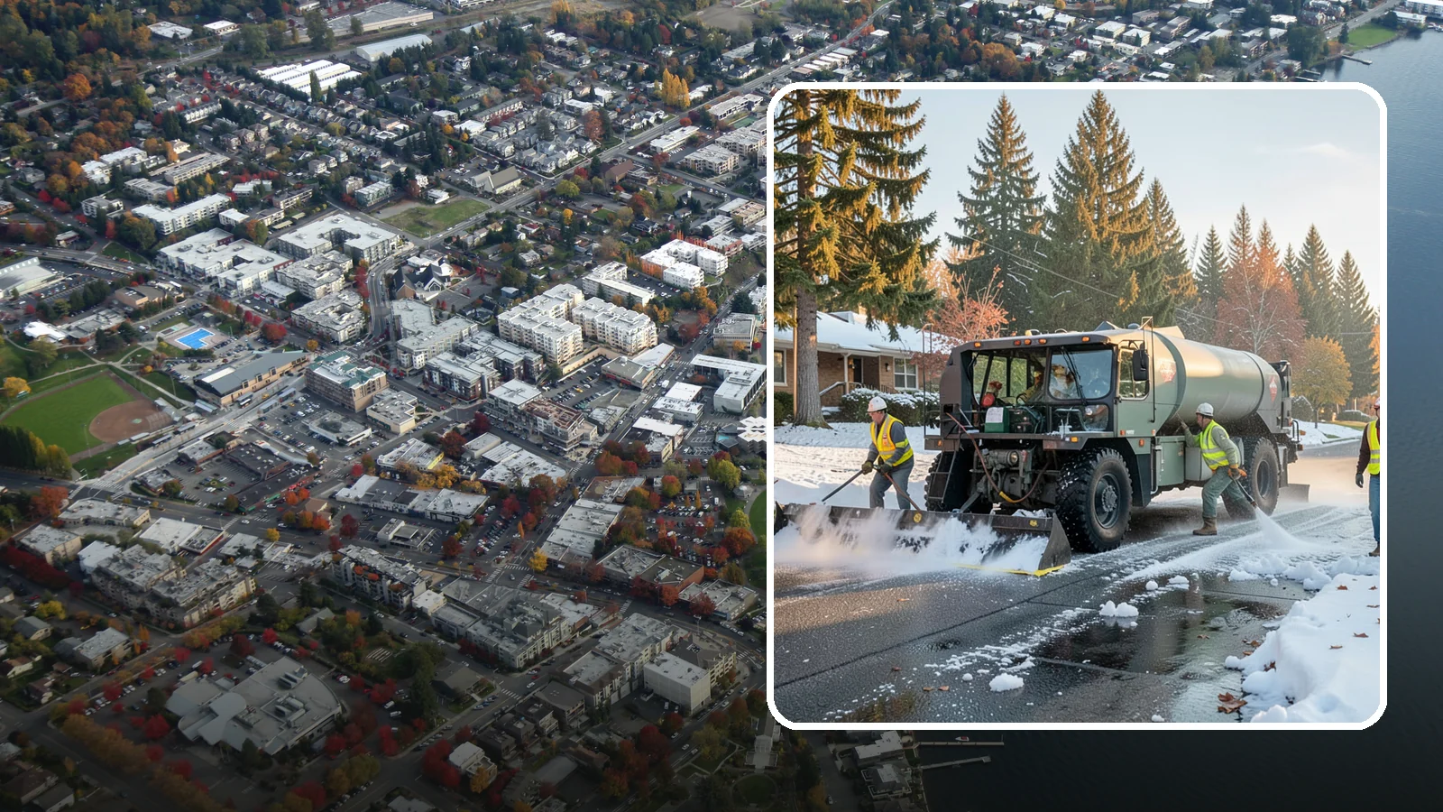 Winter Storm Response in Kirkland, King County, WA - Coordinated, full-scope winter storm response combining plowing, deicing, sanding, and cleanup under one plan.