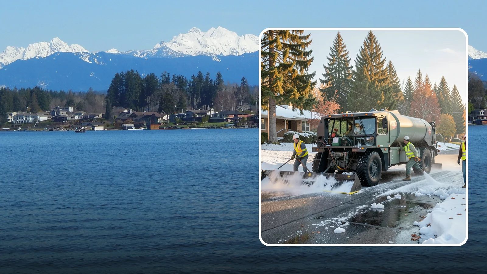Winter Storm Response in Lake Stevens, Snohomish County, WA - Coordinated, full-scope winter storm response combining plowing, deicing, sanding, and cleanup under one plan.
