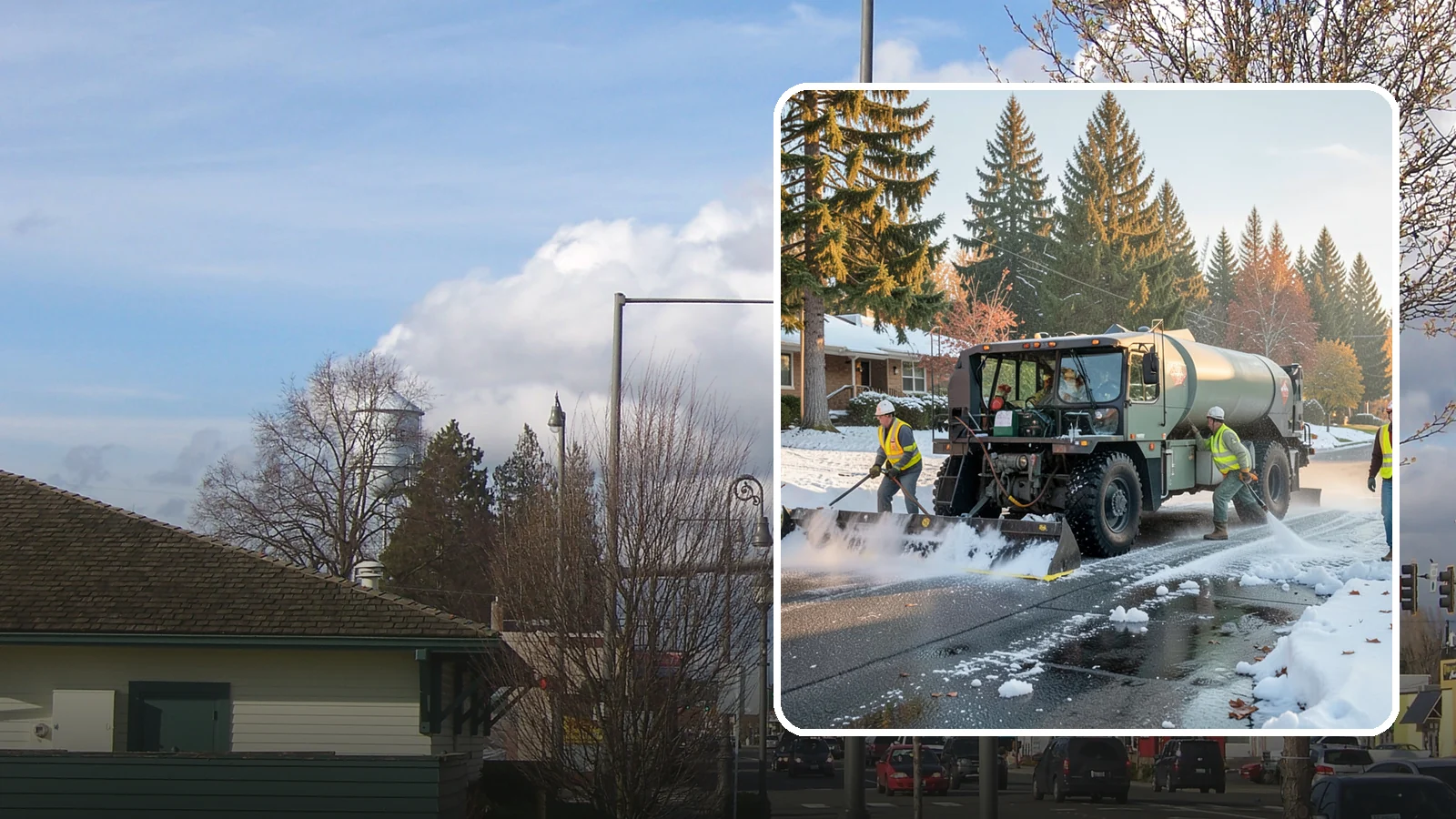 Winter Storm Response in Marysville, Snohomish County, WA - Coordinated, full-scope winter storm response combining plowing, deicing, sanding, and cleanup under one plan.