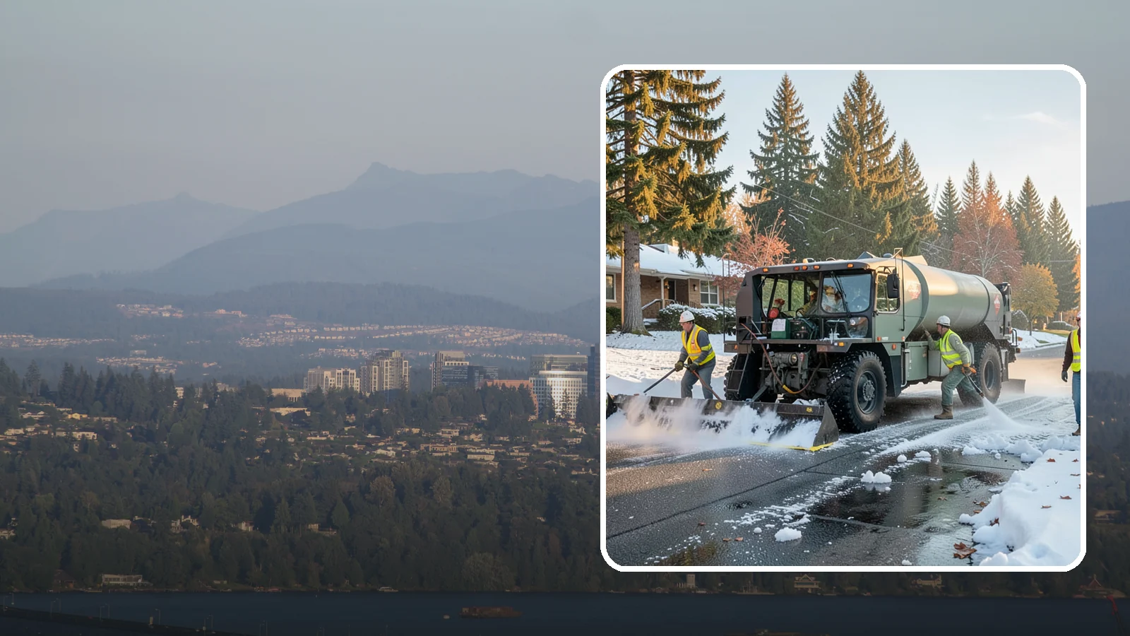 Winter Storm Response in Medina, King County, WA - Coordinated, full-scope winter storm response combining plowing, deicing, sanding, and cleanup under one plan.