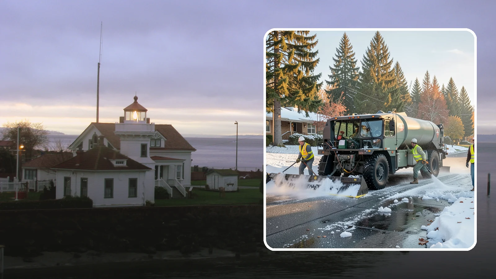 Winter Storm Response in Mukilteo, Snohomish County, WA - Coordinated, full-scope winter storm response combining plowing, deicing, sanding, and cleanup under one plan.