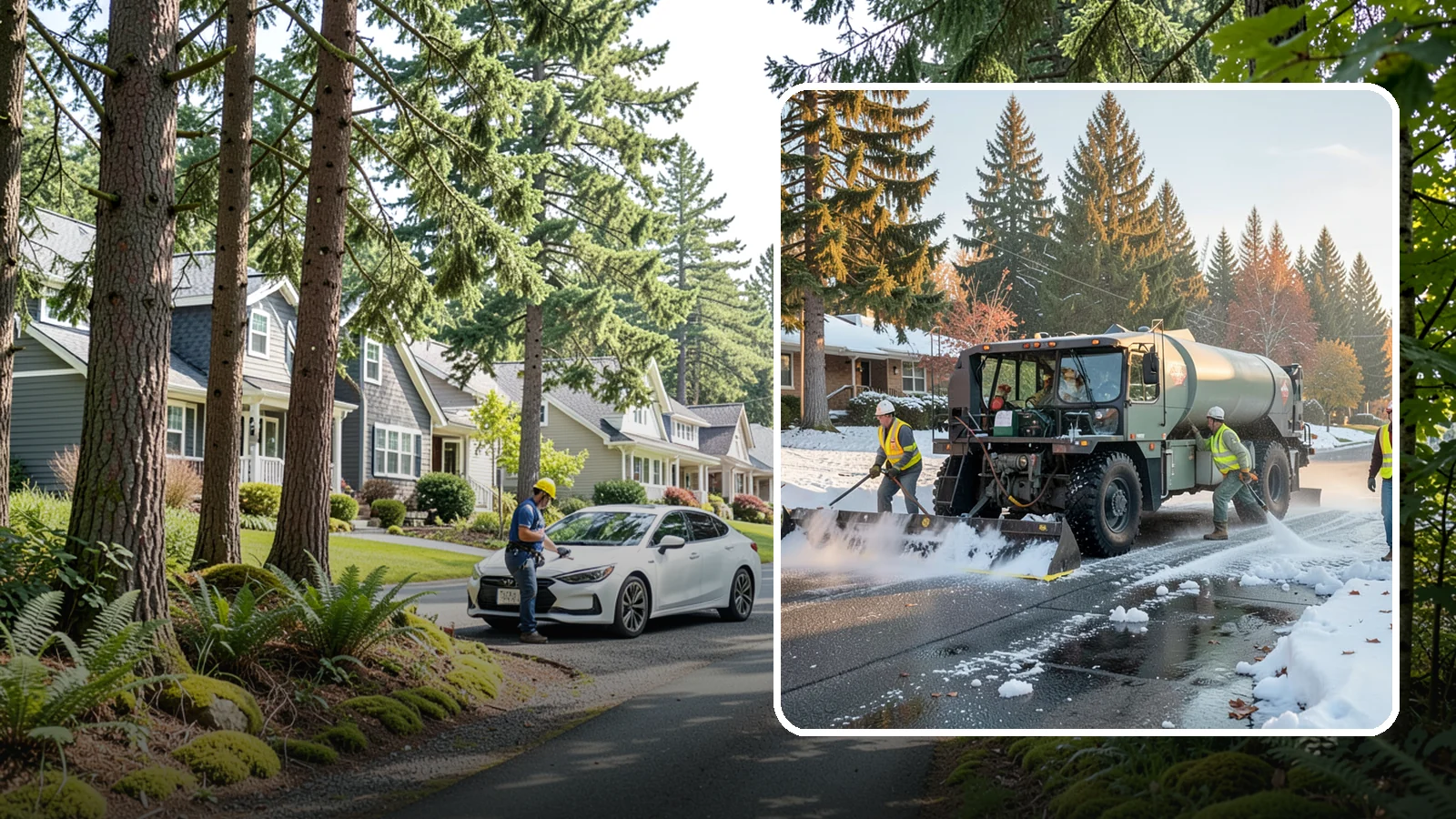 Winter Storm Response in Normandy Park, King County, WA - Coordinated, full-scope winter storm response combining plowing, deicing, sanding, and cleanup under one plan.