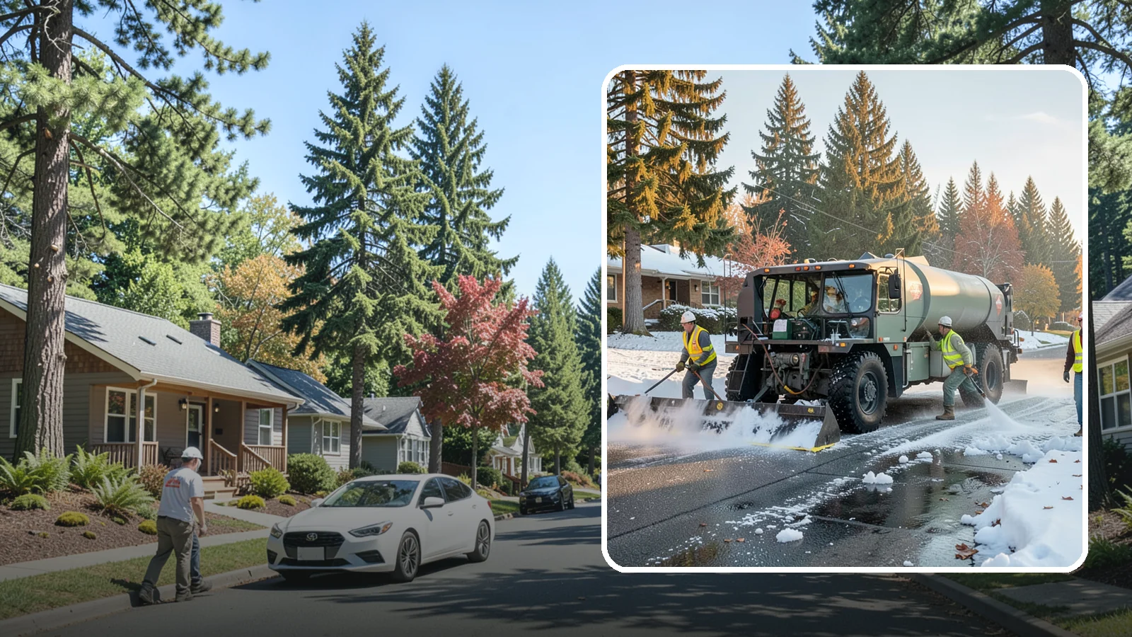 Winter Storm Response in Orting, Pierce County, WA - Coordinated, full-scope winter storm response combining plowing, deicing, sanding, and cleanup under one plan.