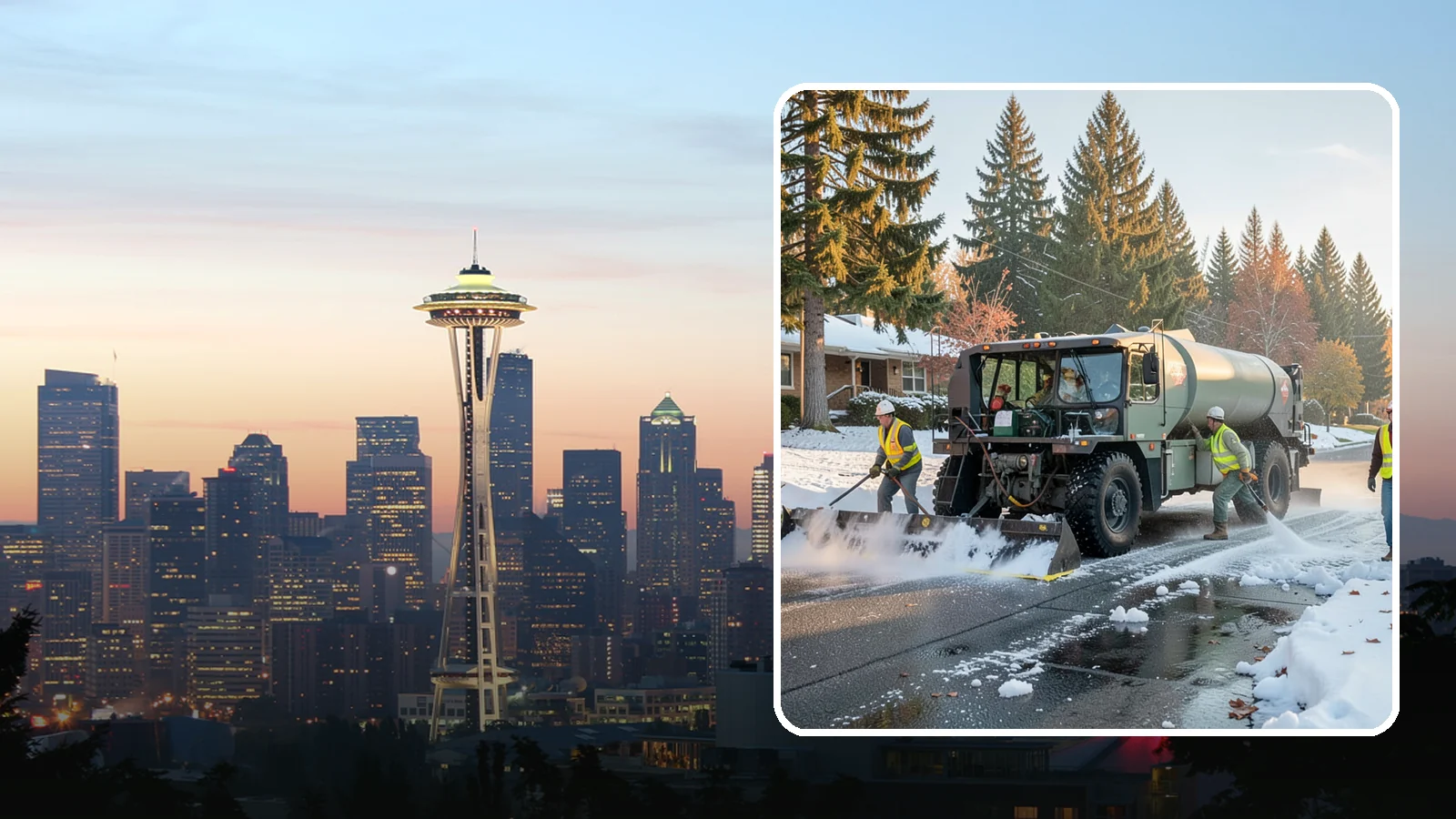 Winter Storm Response in Seattle, King County, WA - Coordinated, full-scope winter storm response combining plowing, deicing, sanding, and cleanup under one plan.