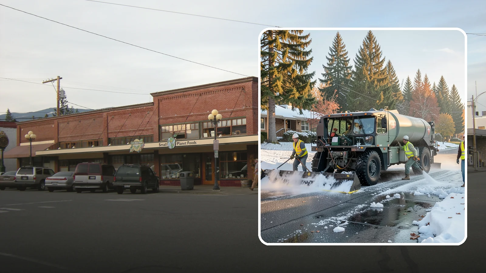 Winter Storm Response in Sedro-Woolley, Skagit County, WA - Coordinated, full-scope winter storm response combining plowing, deicing, sanding, and cleanup under one plan.