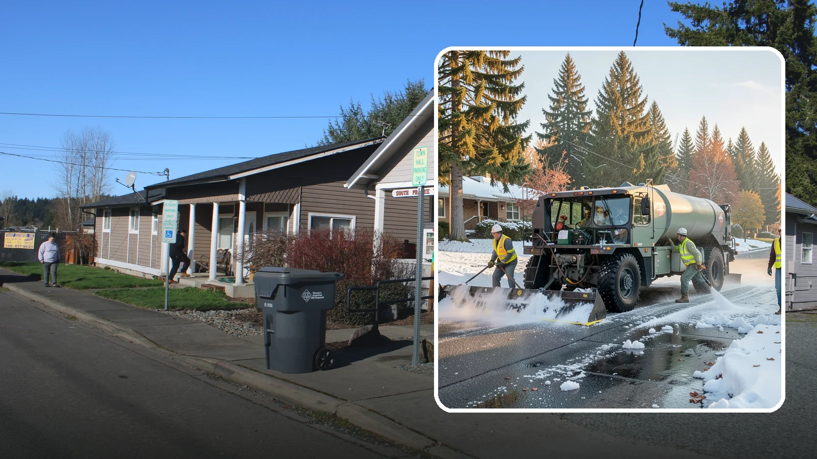 Winter Storm Response in South Prairie, Pierce County, WA - Coordinated, full-scope winter storm response combining plowing, deicing, sanding, and cleanup under one plan.