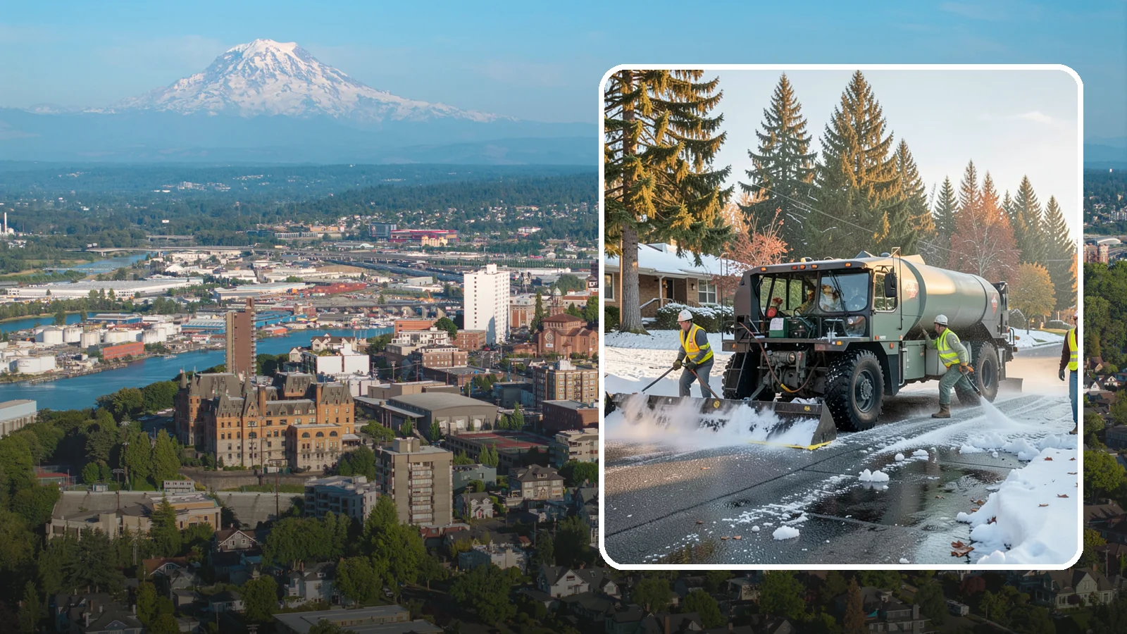 Winter Storm Response in Tacoma, Pierce County, WA - Coordinated, full-scope winter storm response combining plowing, deicing, sanding, and cleanup under one plan.
